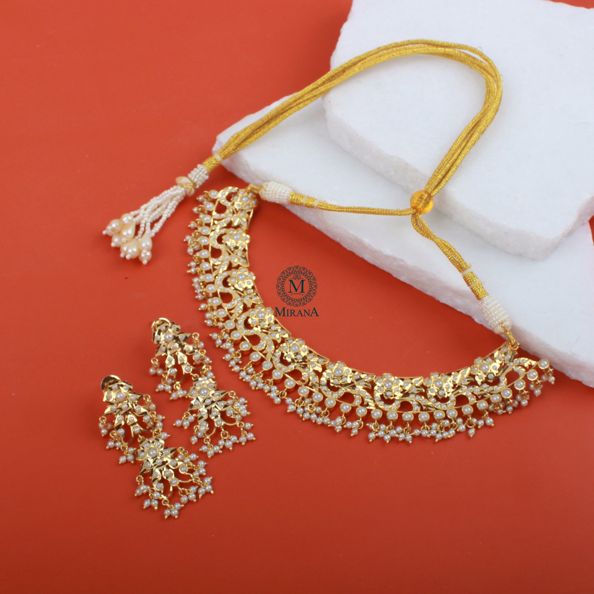 Diya Pearl Jadau Designer Necklace Set