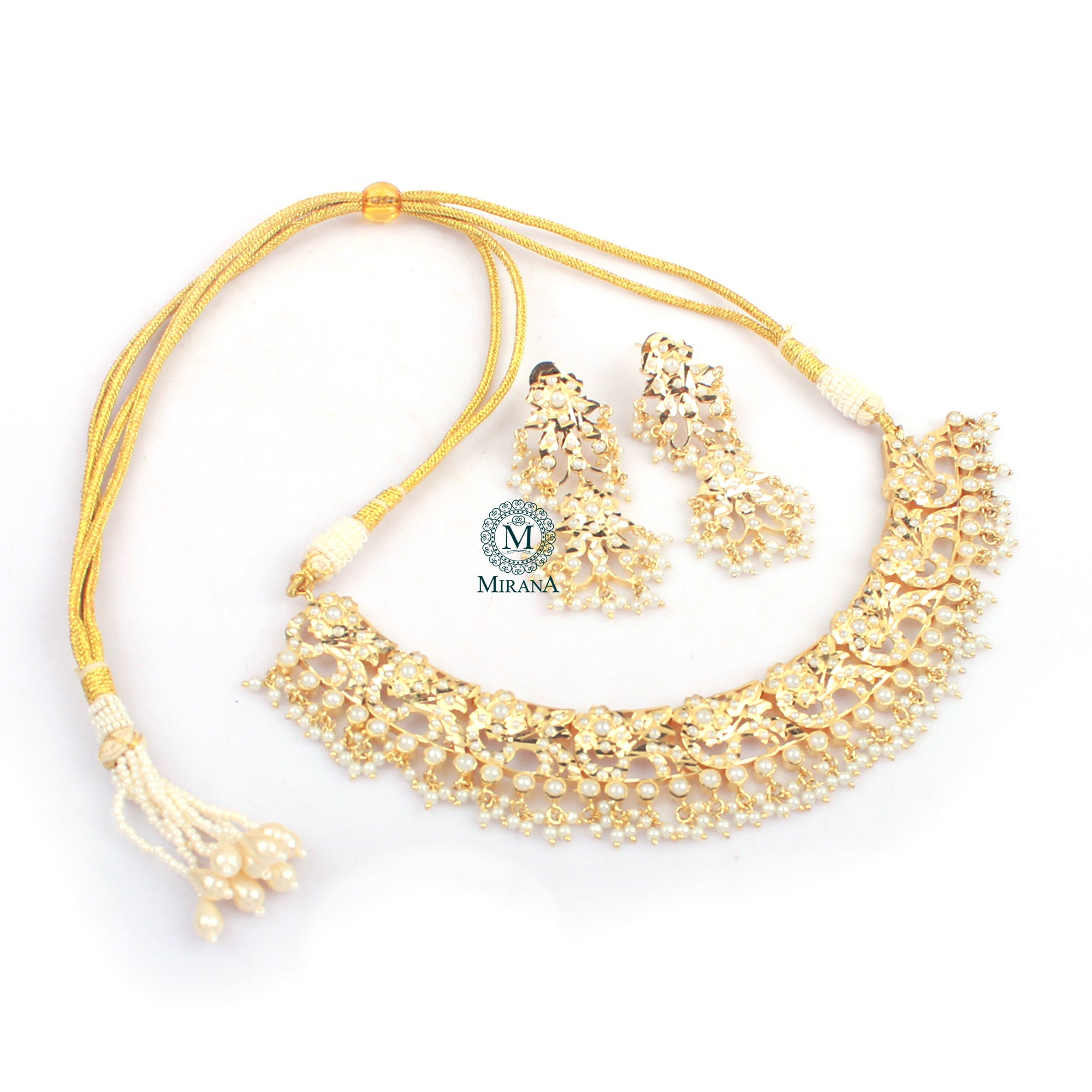 Diya Pearl Jadau Designer Necklace Set