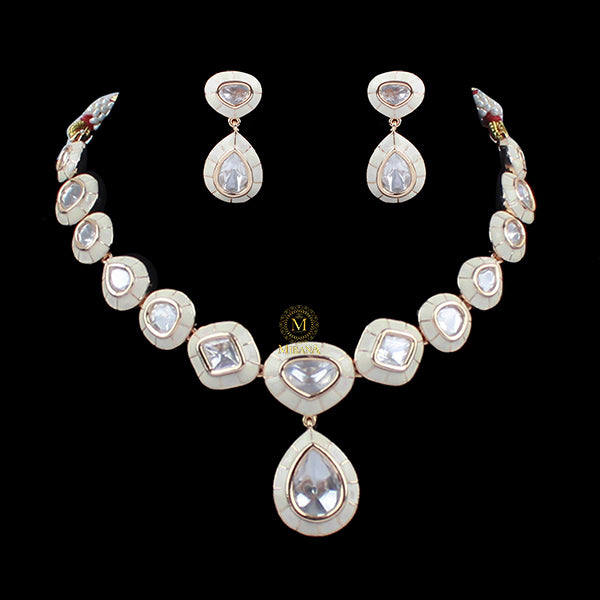 Saloni Ivory Polki Designer Necklace Set