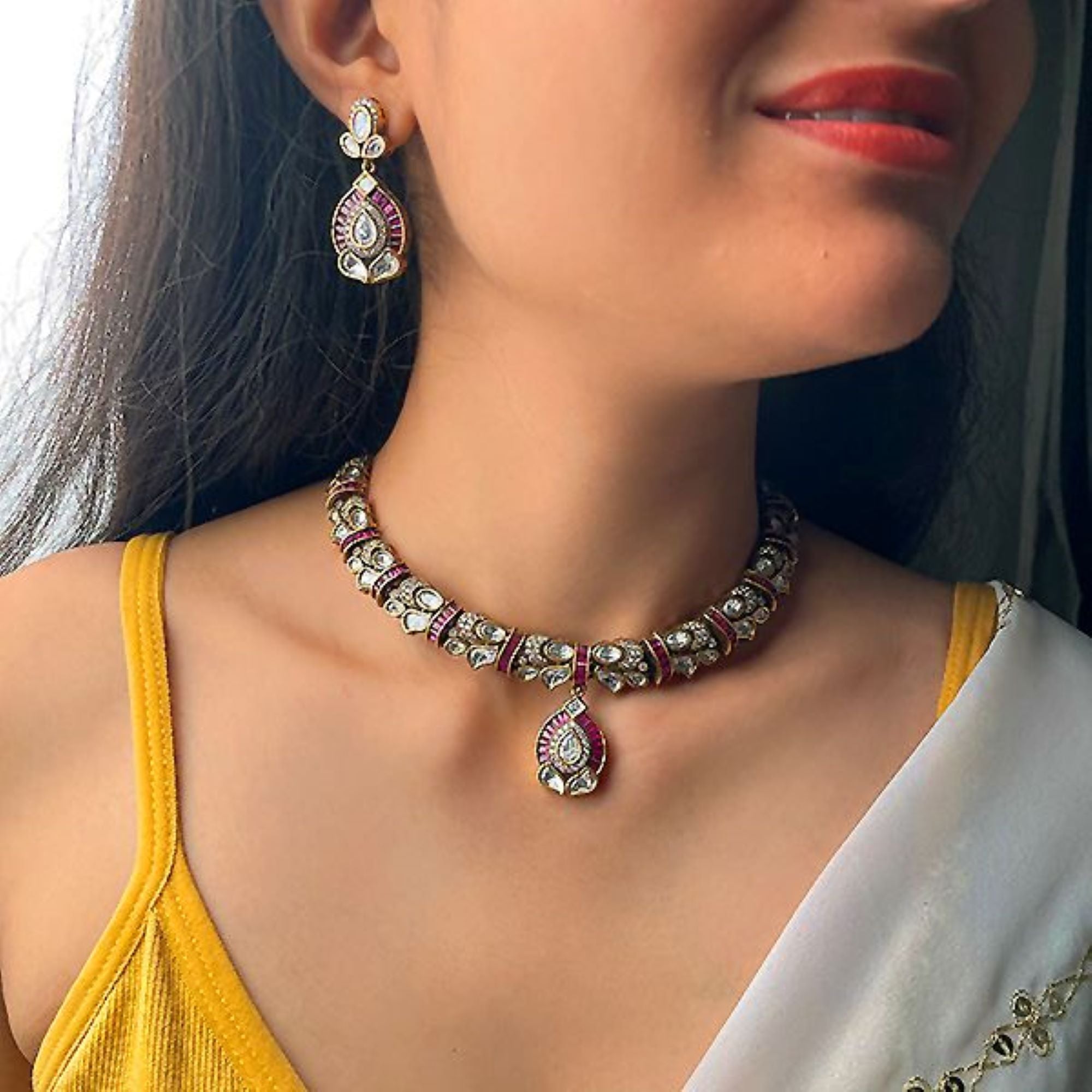 Roopa Polki Designer Necklace Set