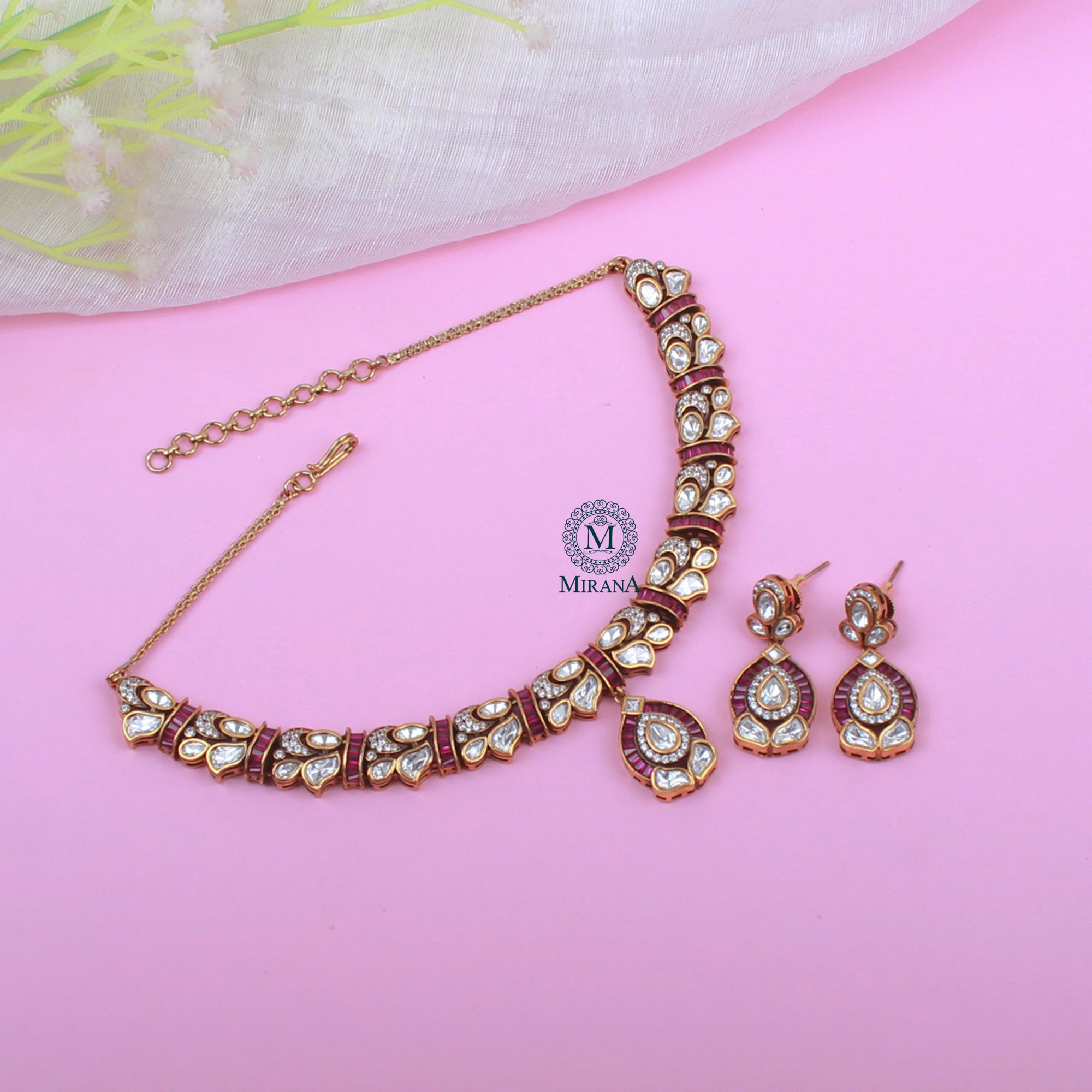 Roopa Polki Designer Necklace Set