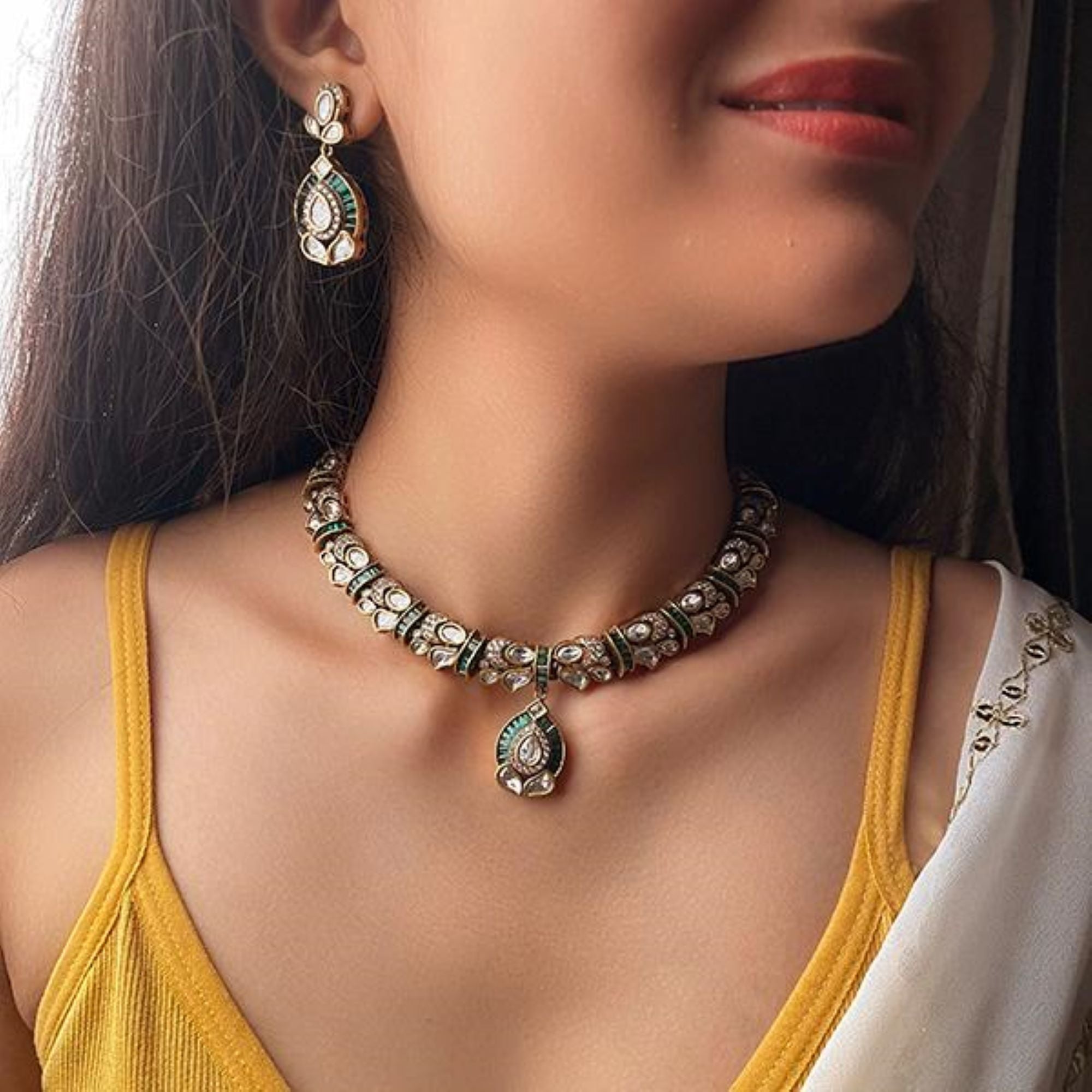 Roopa Polki Designer Necklace Set