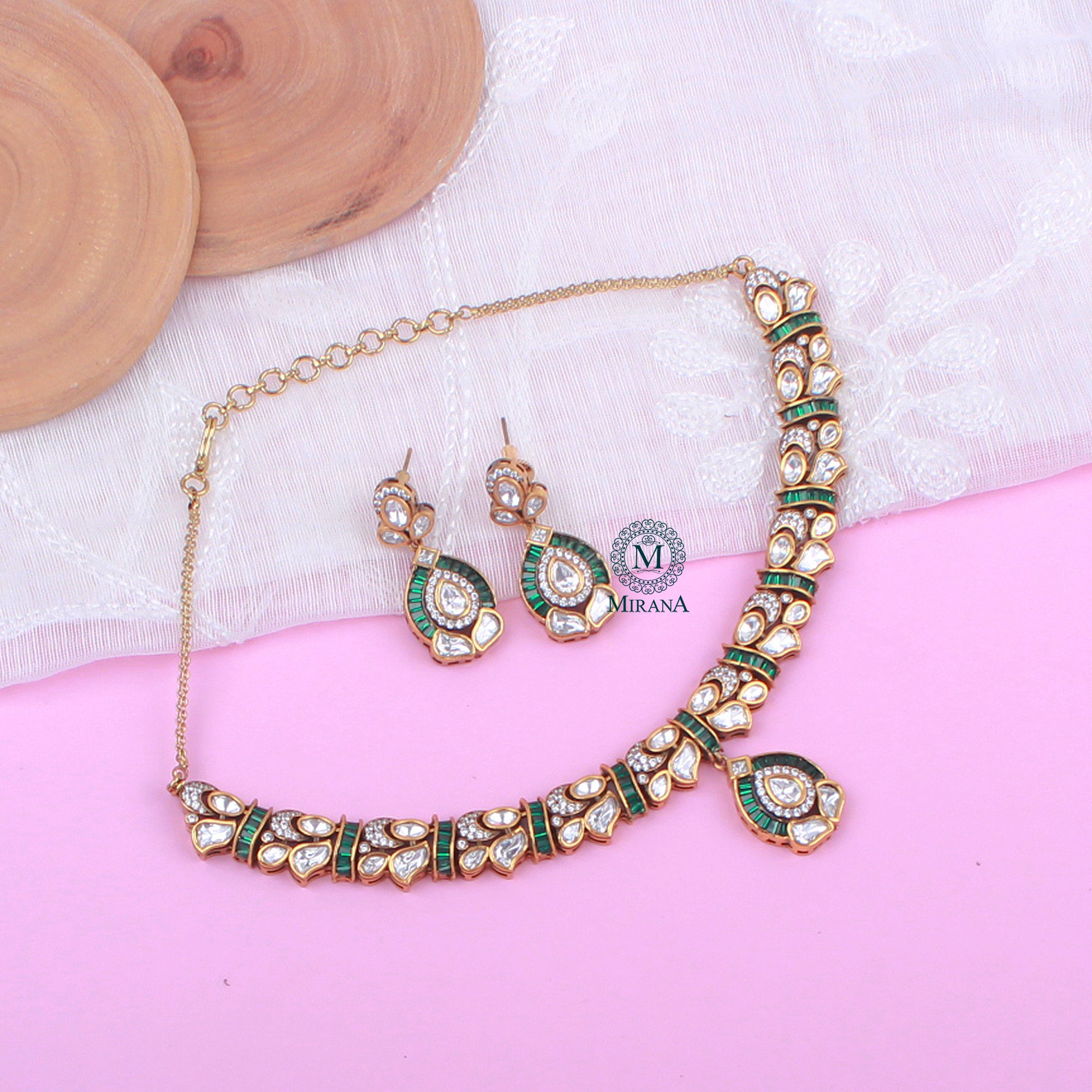 Roopa Polki Designer Necklace Set
