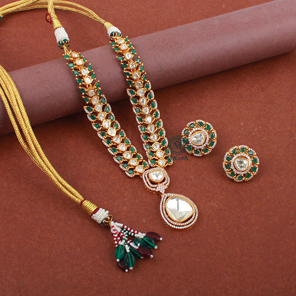 Heena Emerald Green Moissanite Necklace Set
