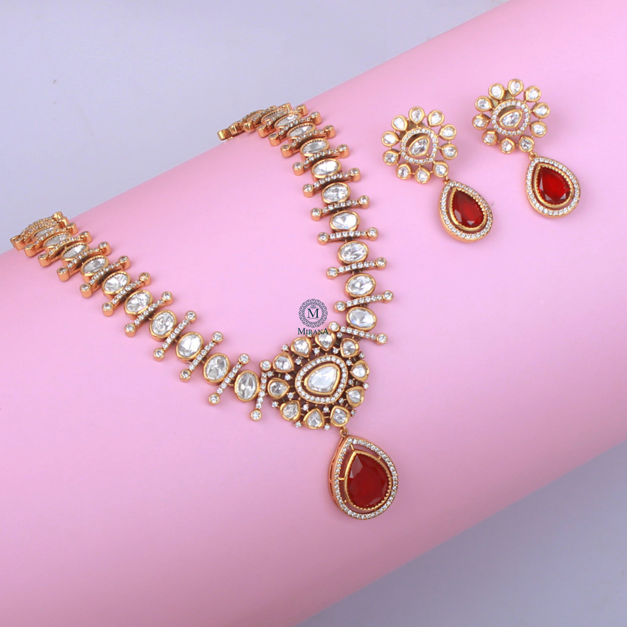 Bavya Polki Designer Necklace Set