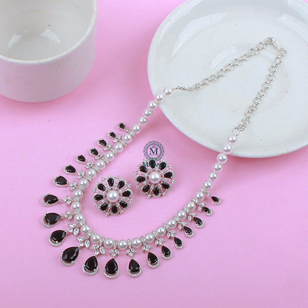 Henia Black CZ Designer Necklace Set