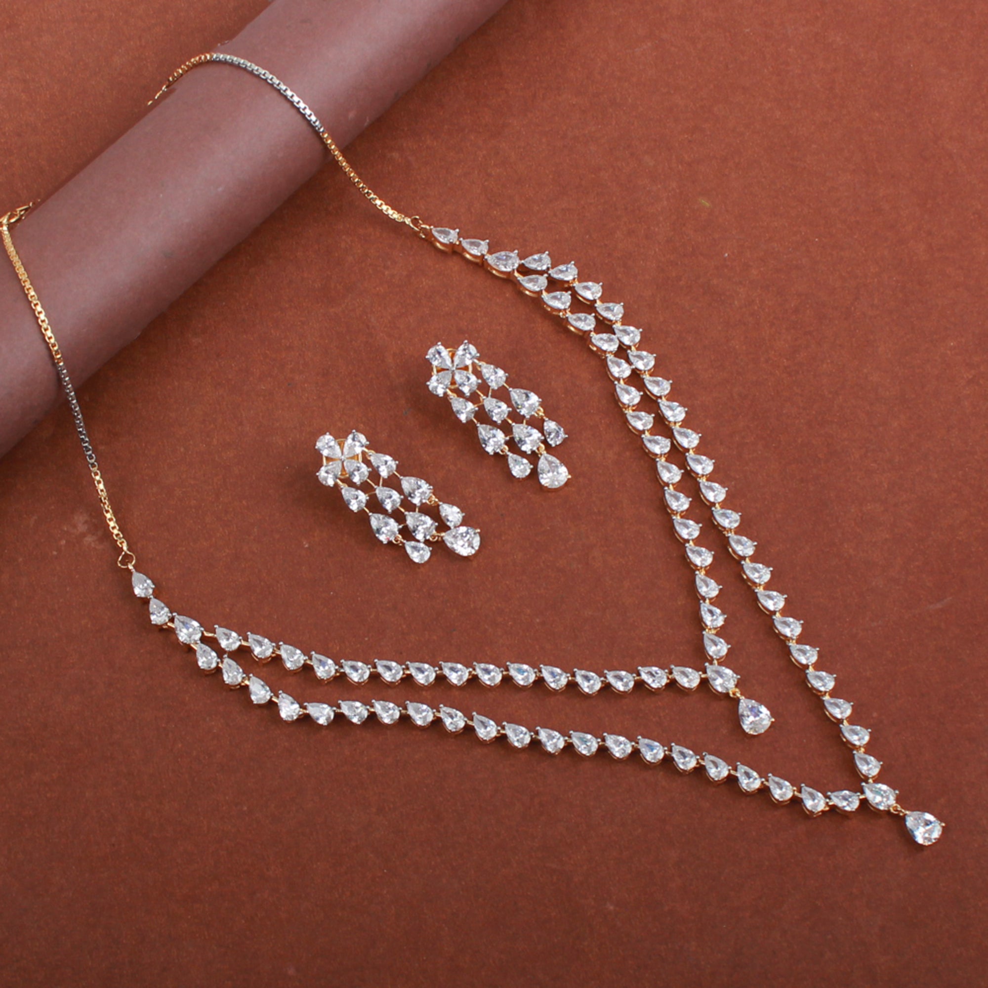 Maeve Double Layered Designer Necklace Set