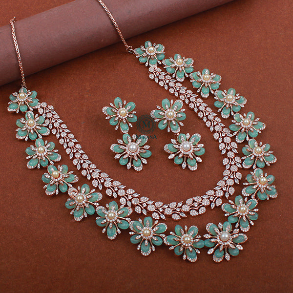 Lishi Pastel Blue Designer Necklace Set