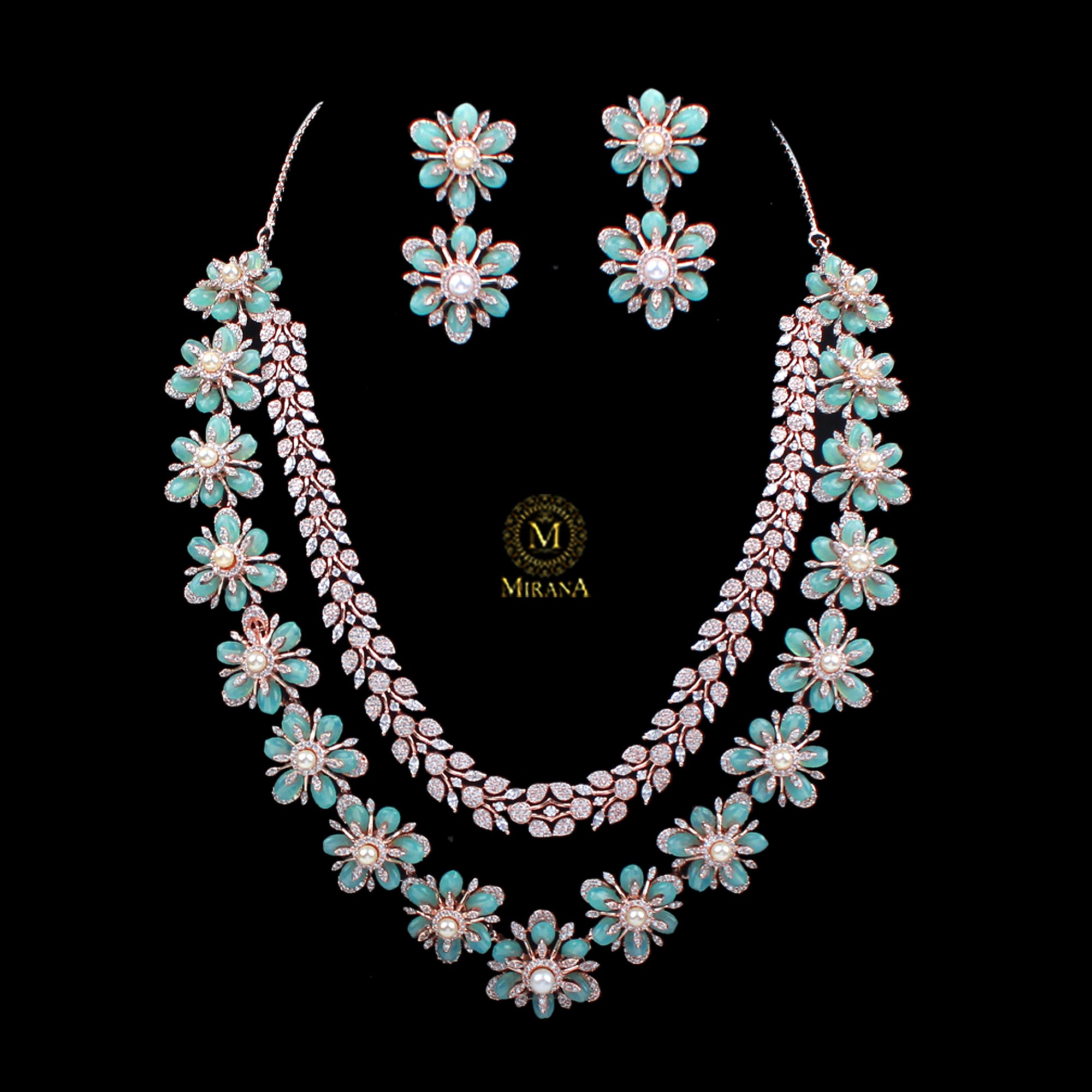 Lishi Pastel Blue Designer Necklace Set
