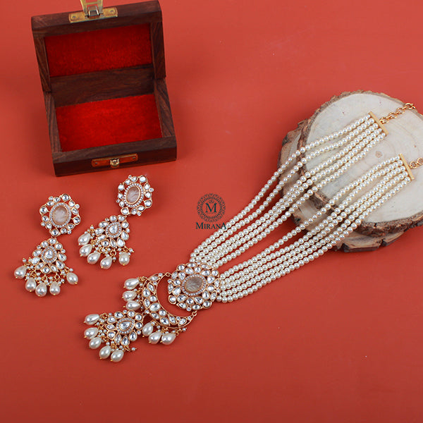 Aditi Pearl Polki Designer Necklace Set