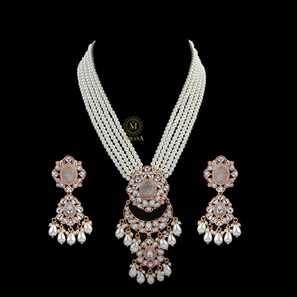 Aditi Pearl Polki Designer Necklace Set