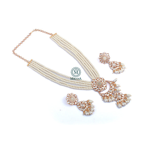 Aditi Pearl Polki Designer Necklace Set