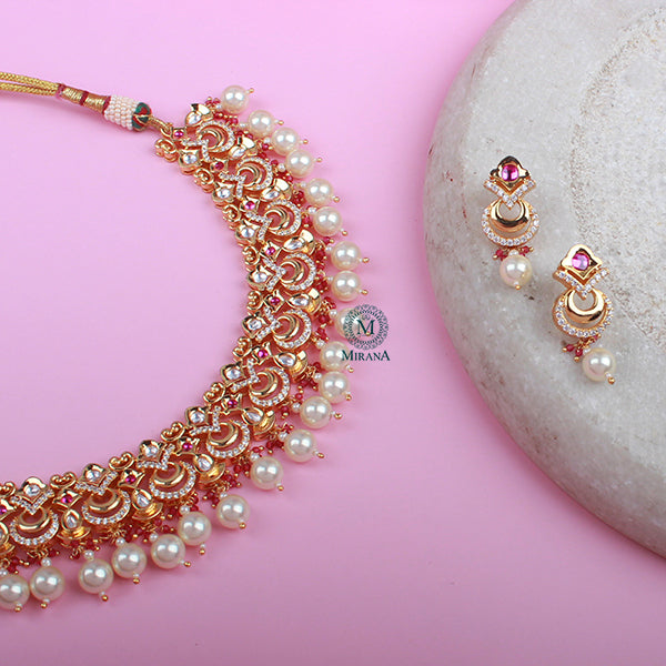Rishika Ruby Polki Designer Necklace Set