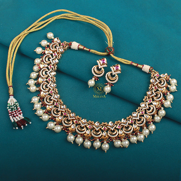 Rishika Ruby Polki Designer Necklace Set
