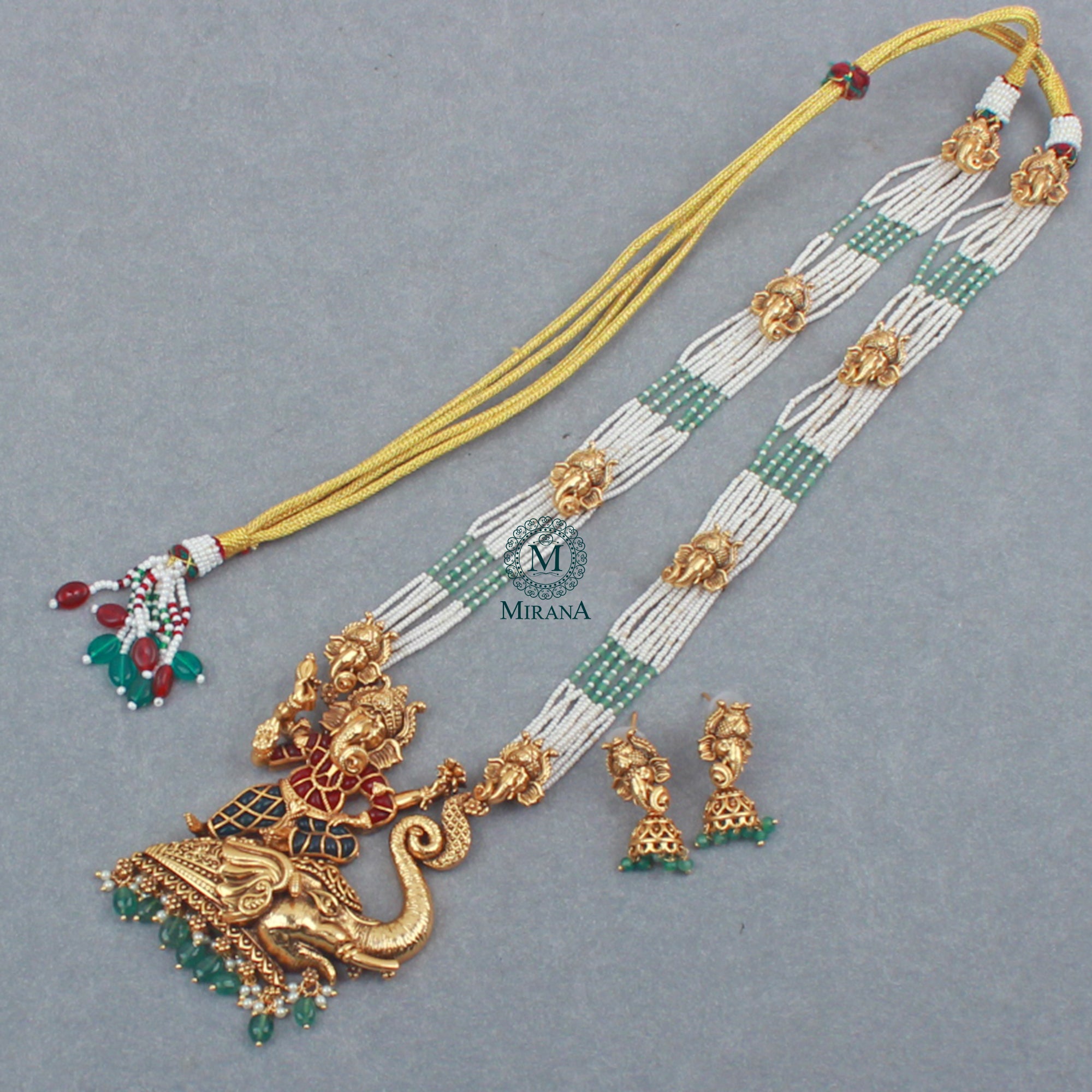 Vinayaki Antique Designer Long Necklace Set