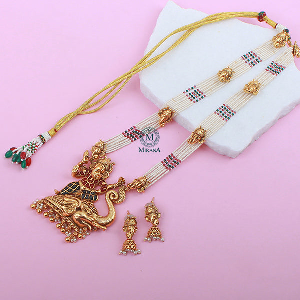 Vinayaki Antique Designer Long Necklace Set