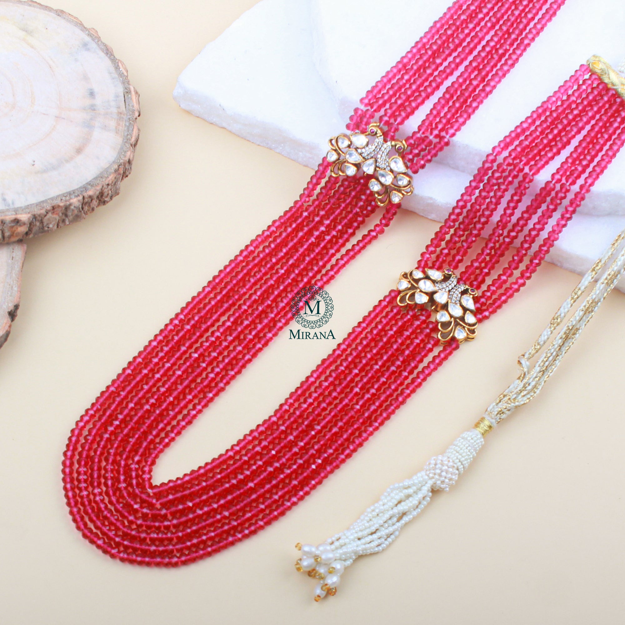 Suri Ruby Moissanite 925 Pure Silver Layered Necklace