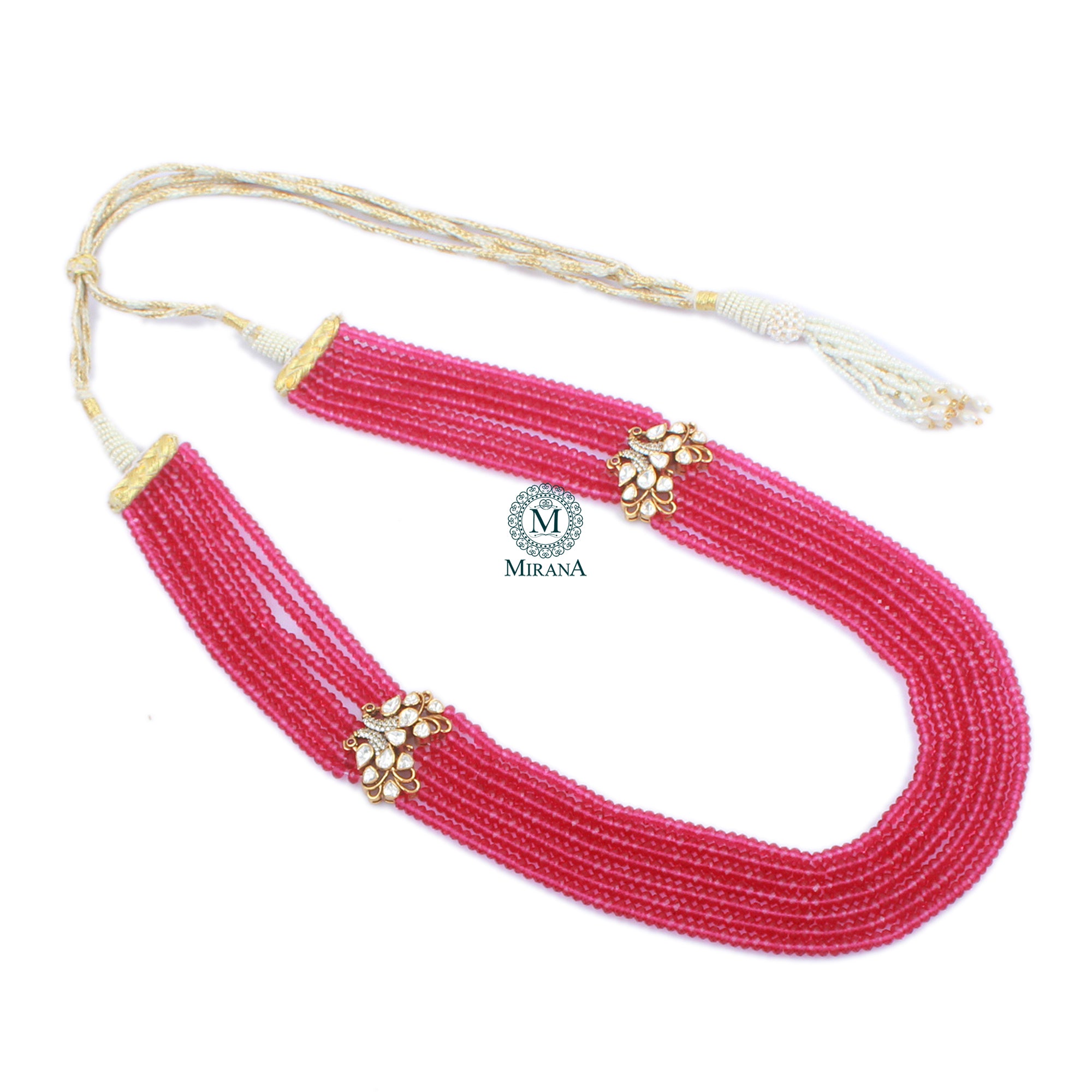 Suri Ruby Moissanite 925 Pure Silver Layered Necklace