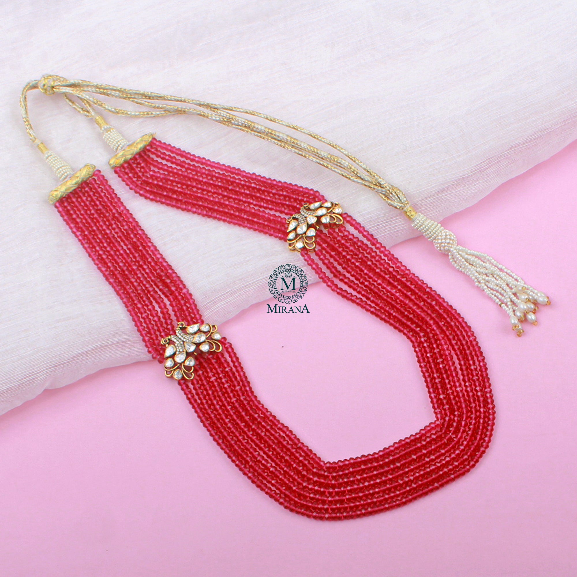 Suri Ruby Moissanite 925 Pure Silver Layered Necklace