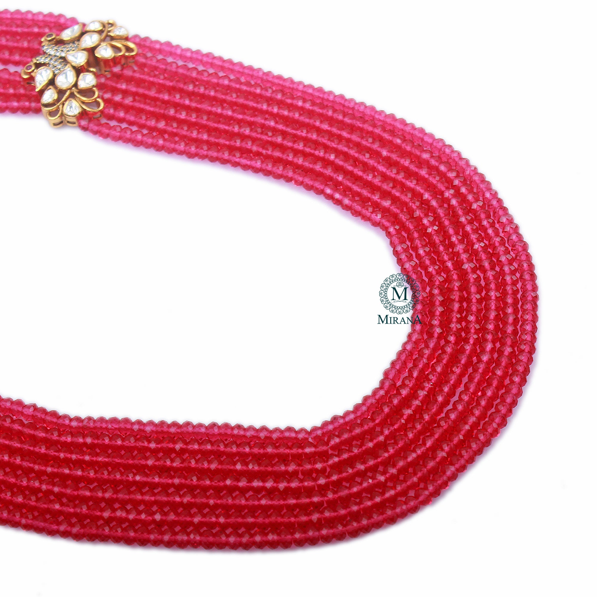 Suri Ruby Moissanite 925 Pure Silver Layered Necklace