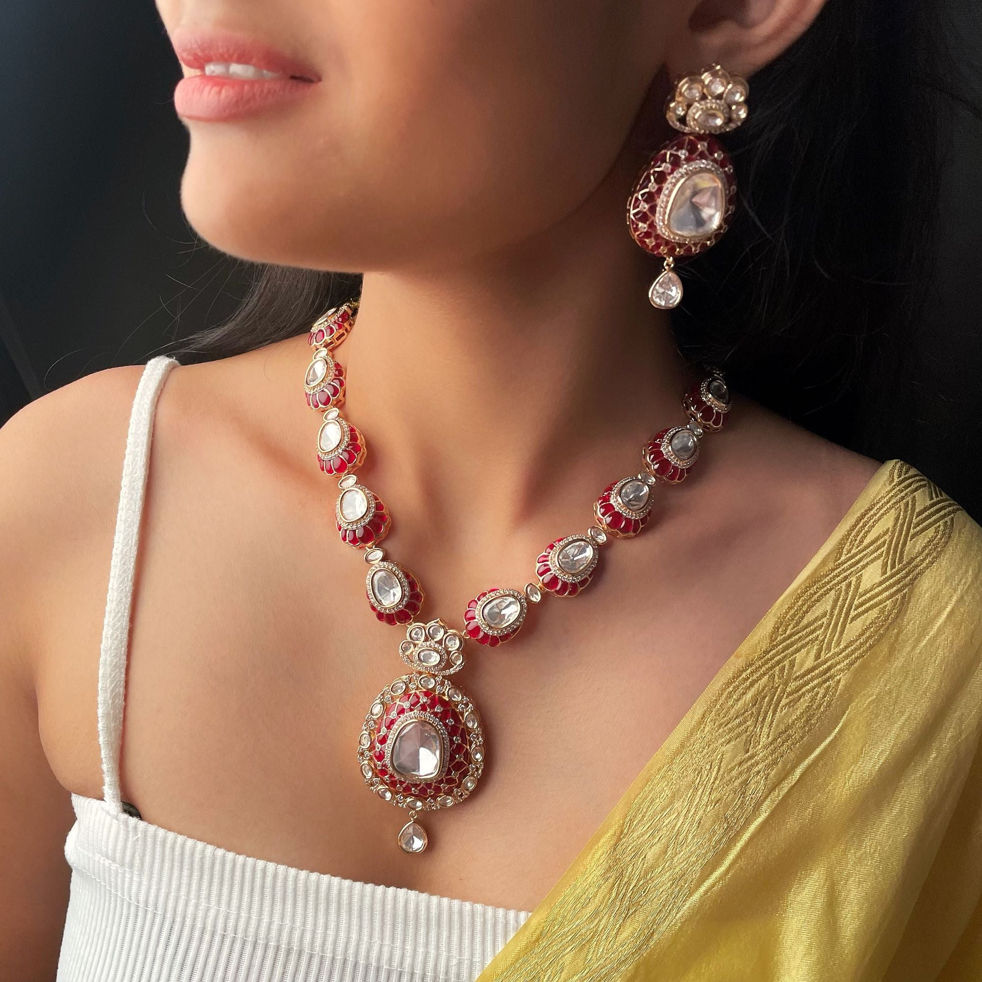 Damini Polki Designer Necklace Set