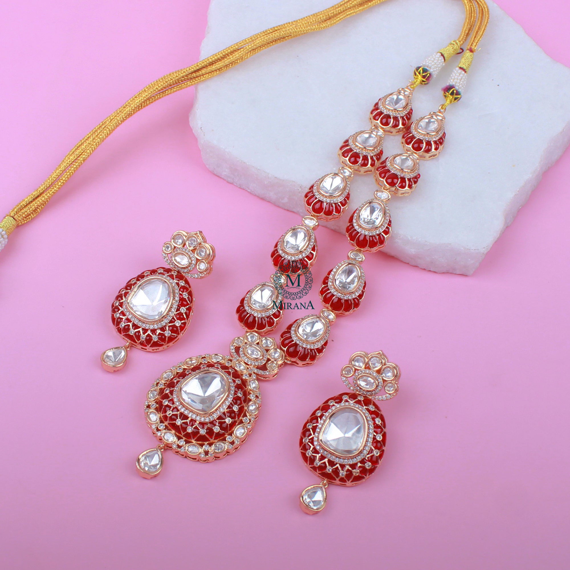 Damini Polki Designer Necklace Set