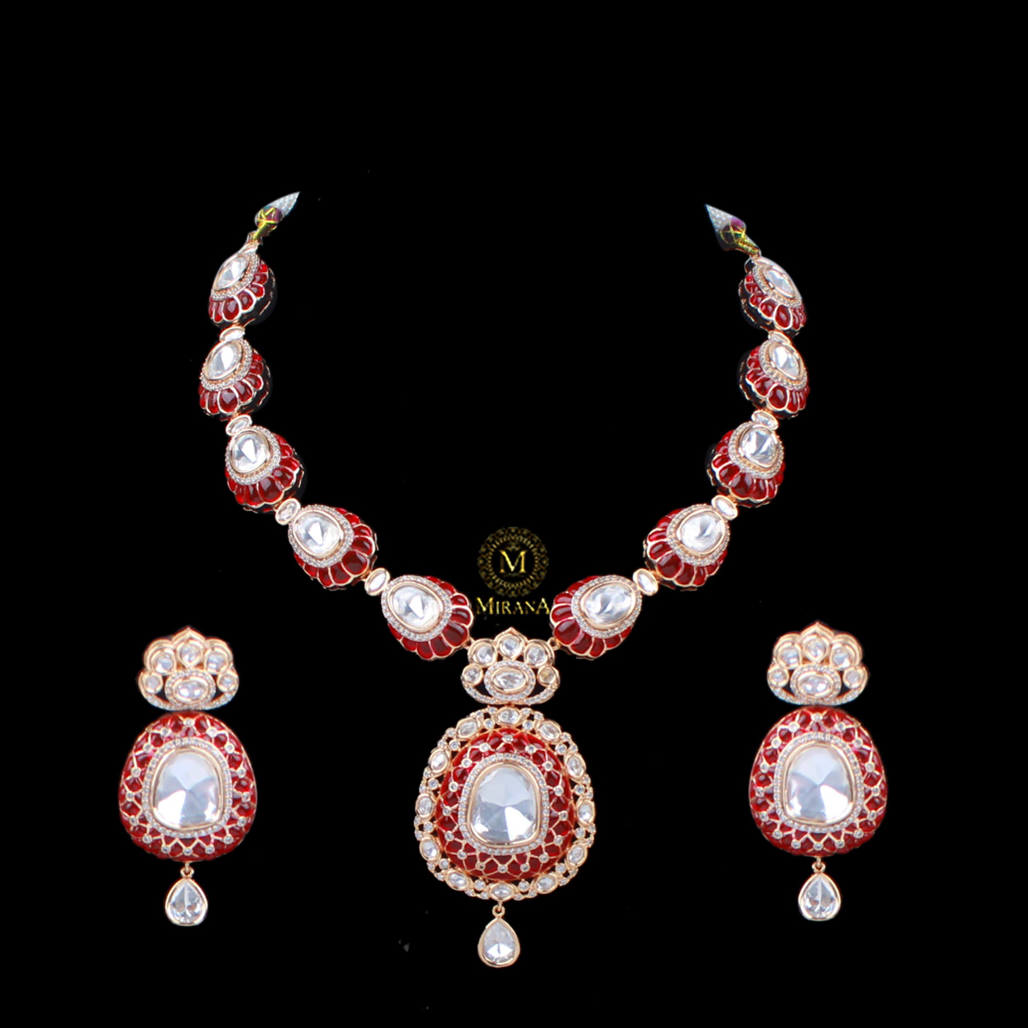 Damini Polki Designer Necklace Set