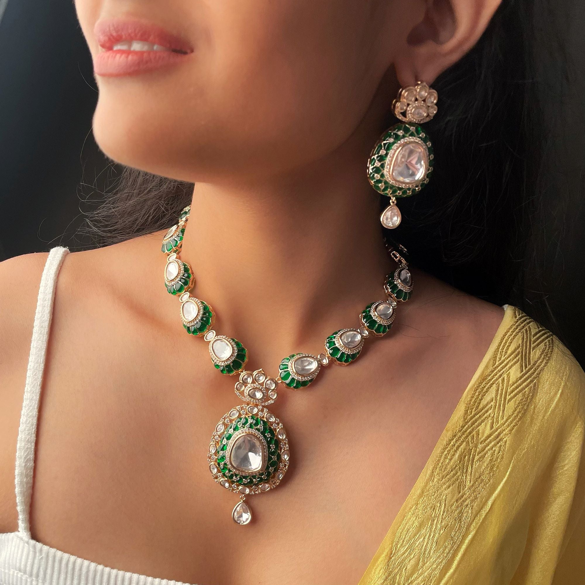 Damini Polki Designer Necklace Set