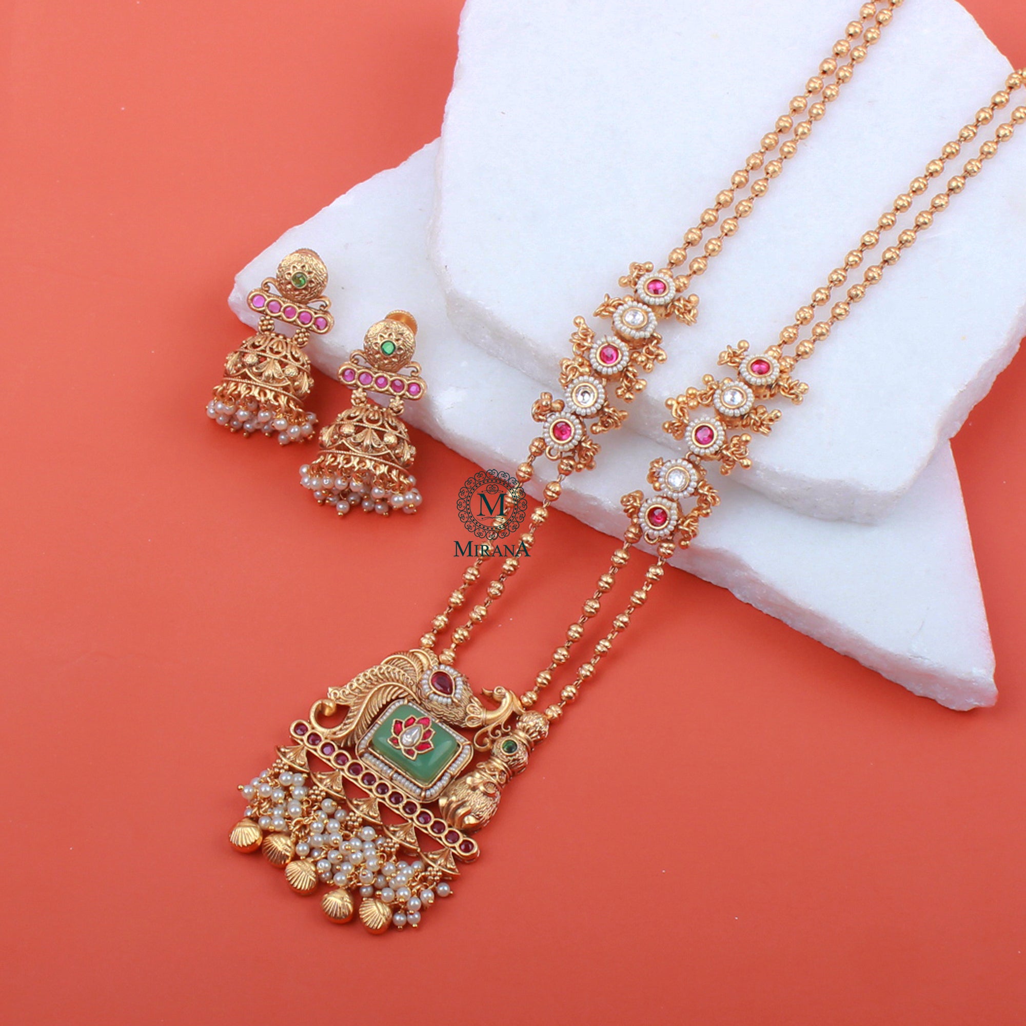 Mayuri Antique Designer Long Necklace Set