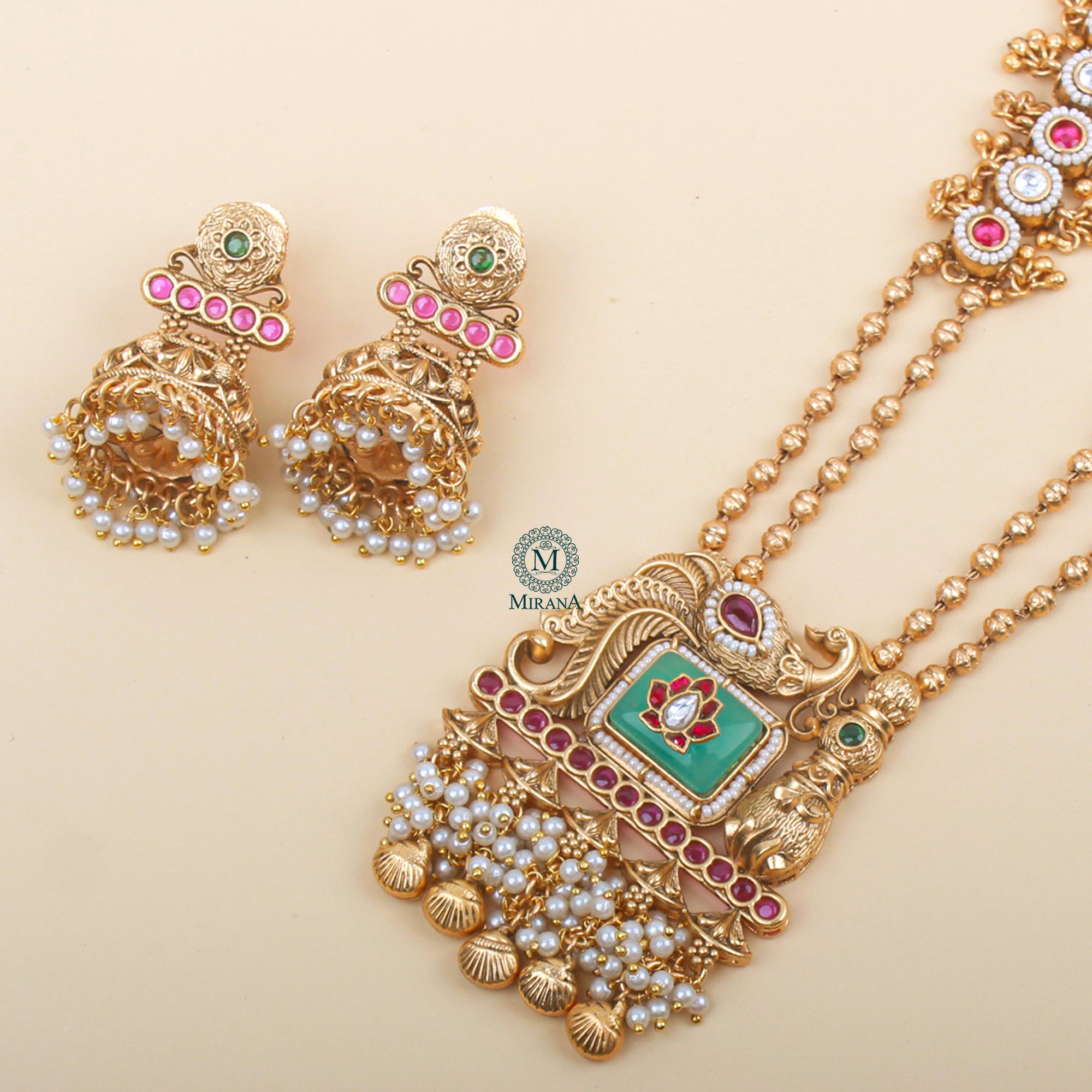 Mayuri Antique Designer Long Necklace Set