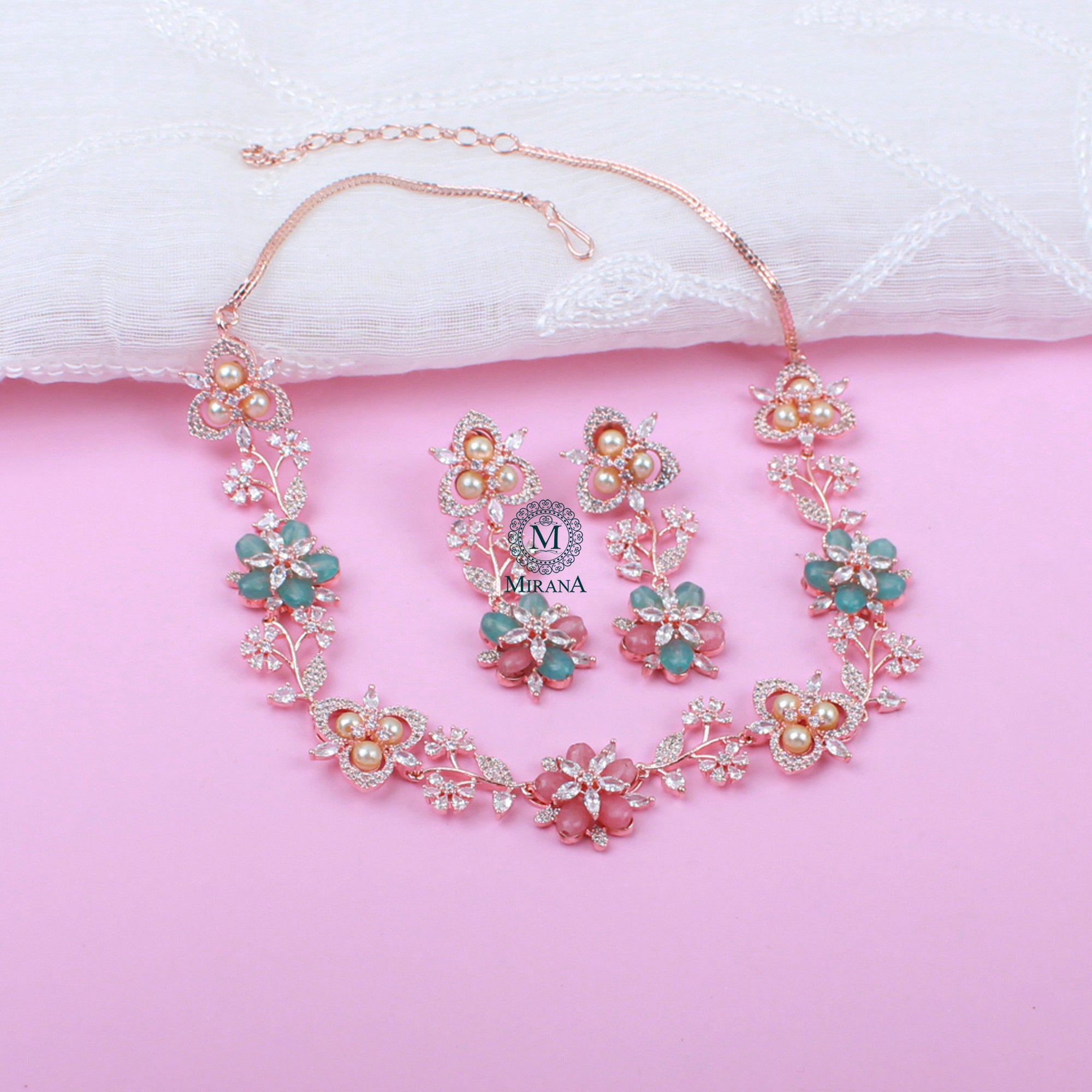 Pihu Pastel Colour Designer Necklace Set