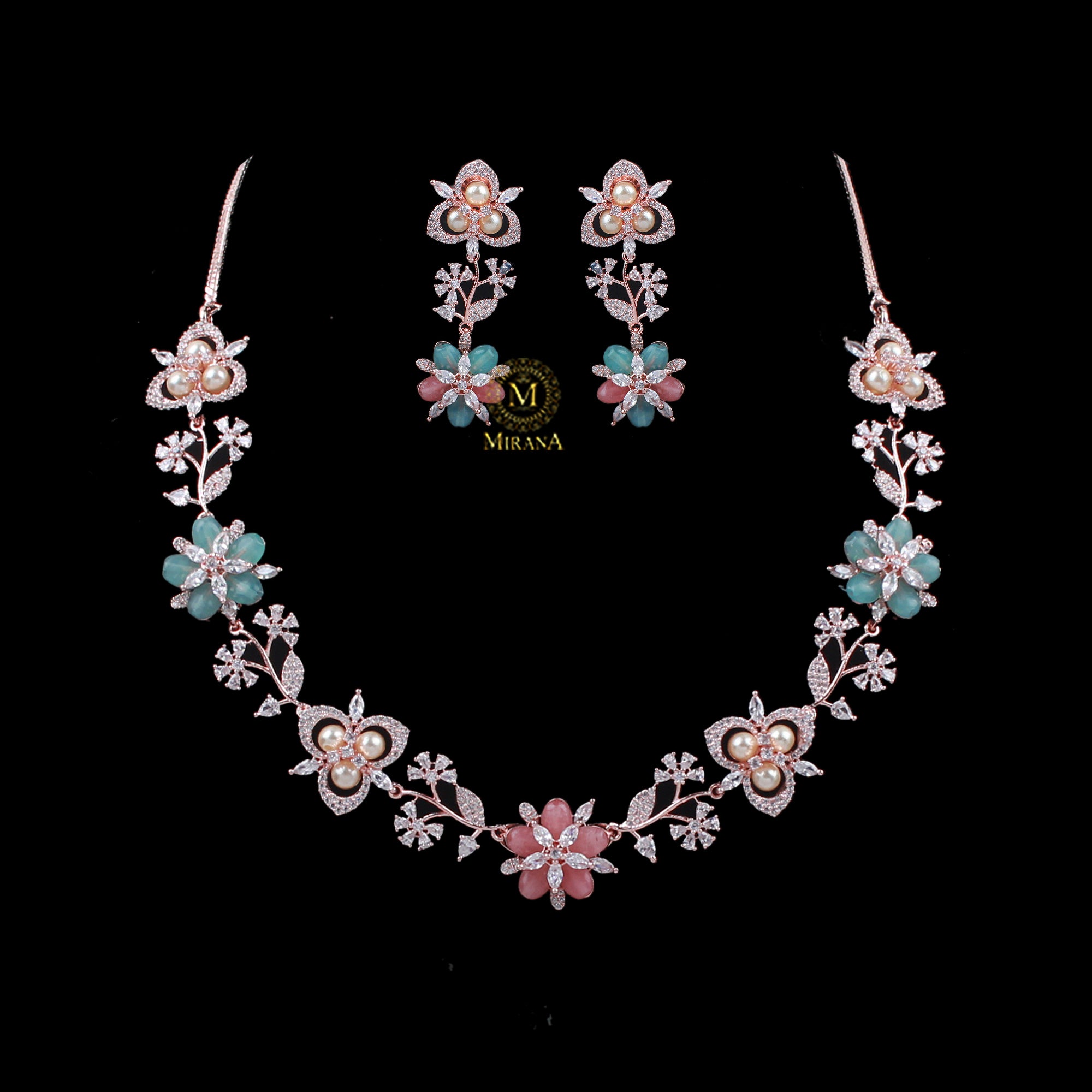 Pihu Pastel Colour Designer Necklace Set