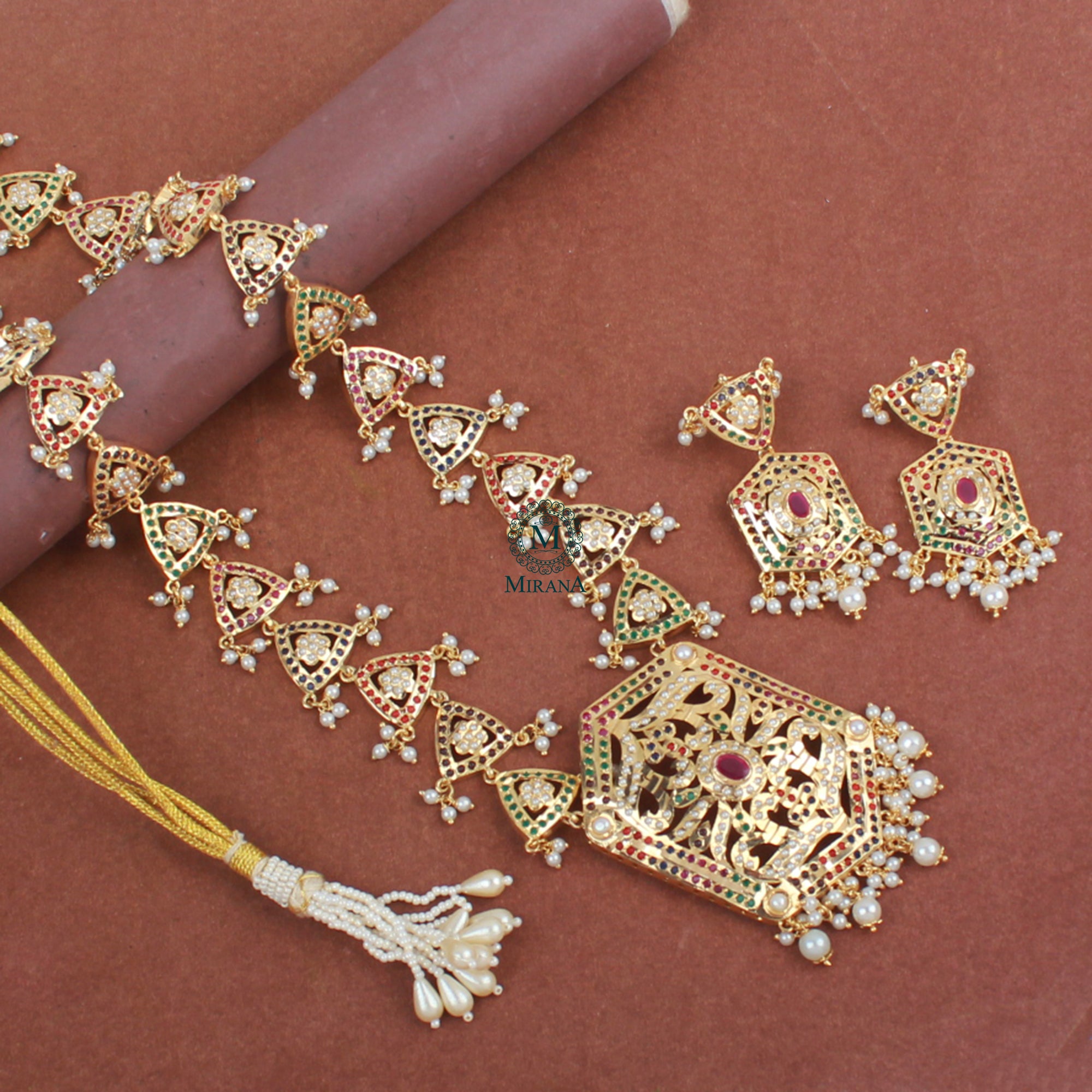 Meghna Jadau Designer Long Necklace Set