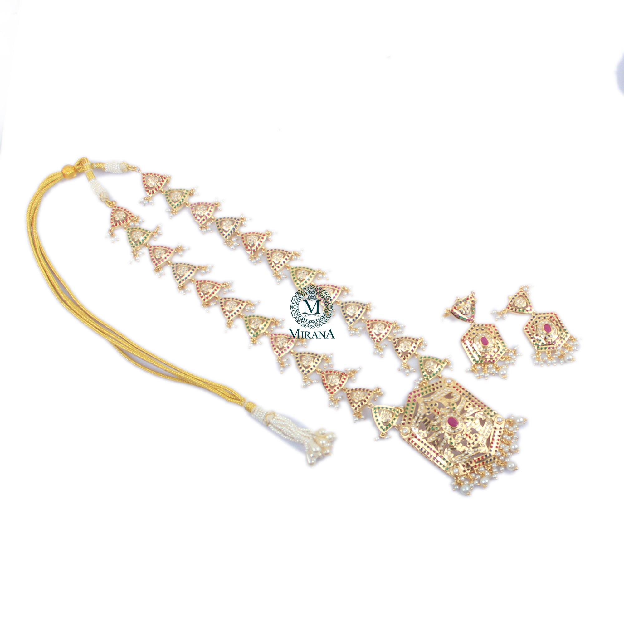 Meghna Jadau Designer Long Necklace Set