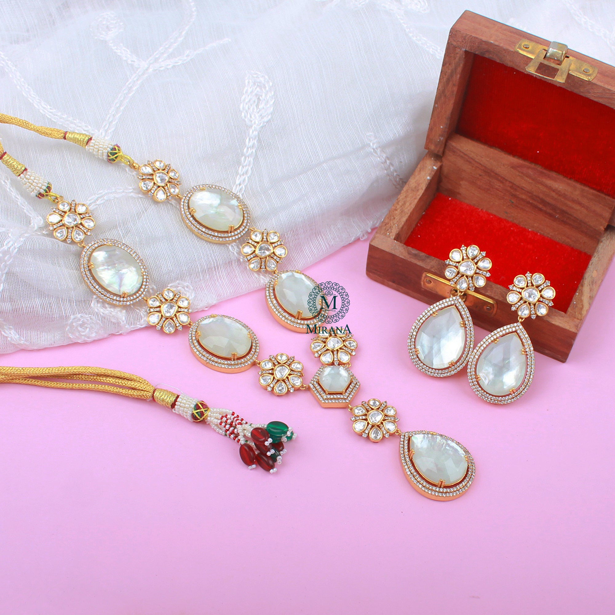 Sheena Polki Designer Necklace Set