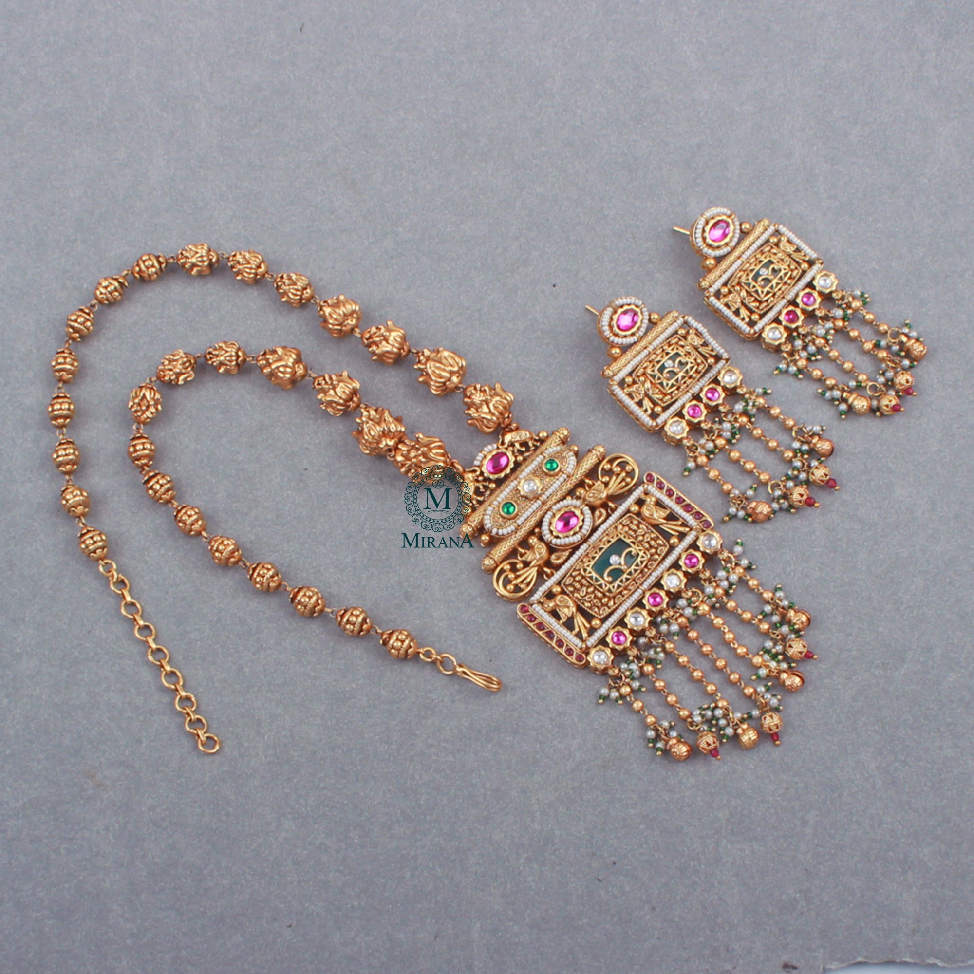 Vibhuti Antique Designer Long Necklace Set
