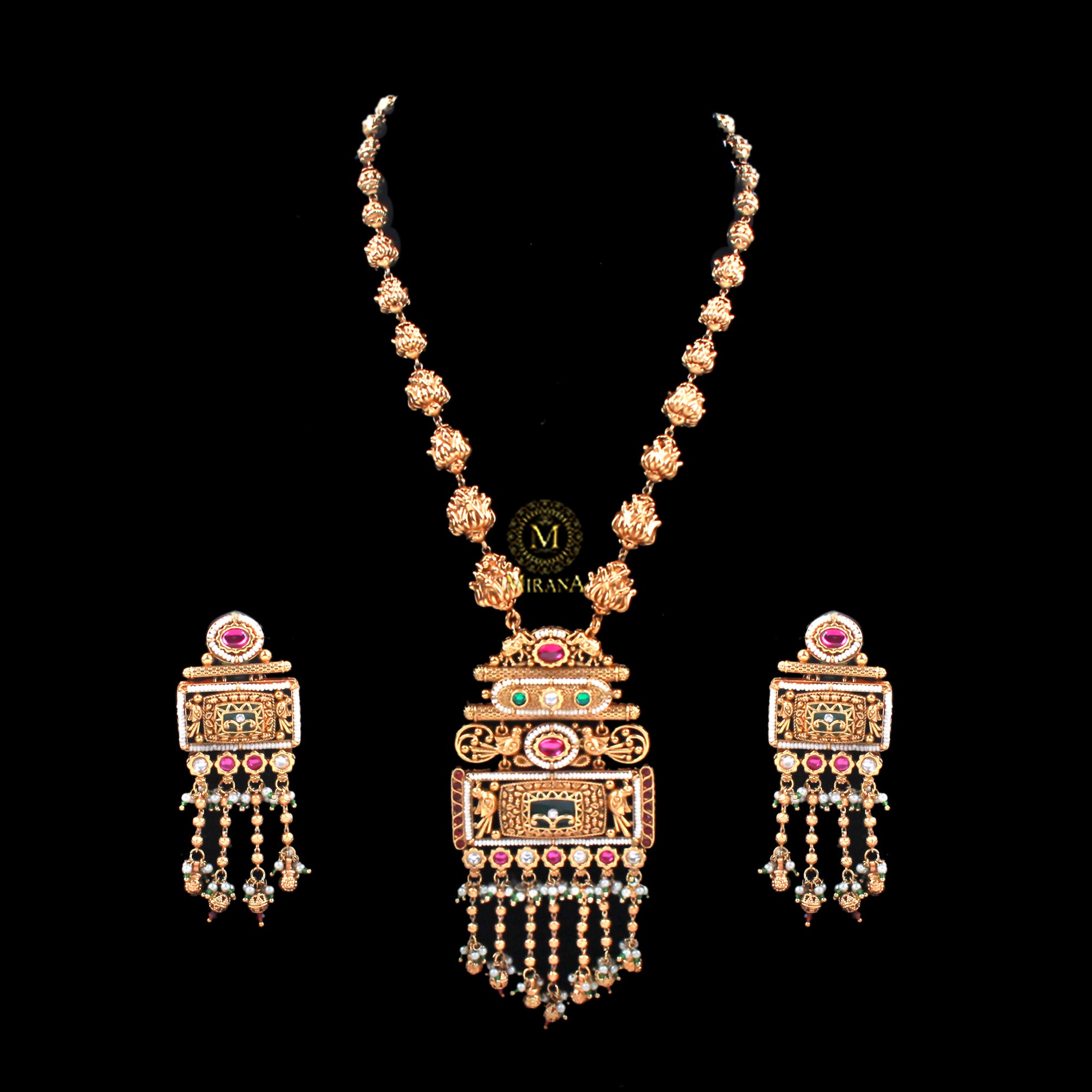 Vibhuti Antique Designer Long Necklace Set