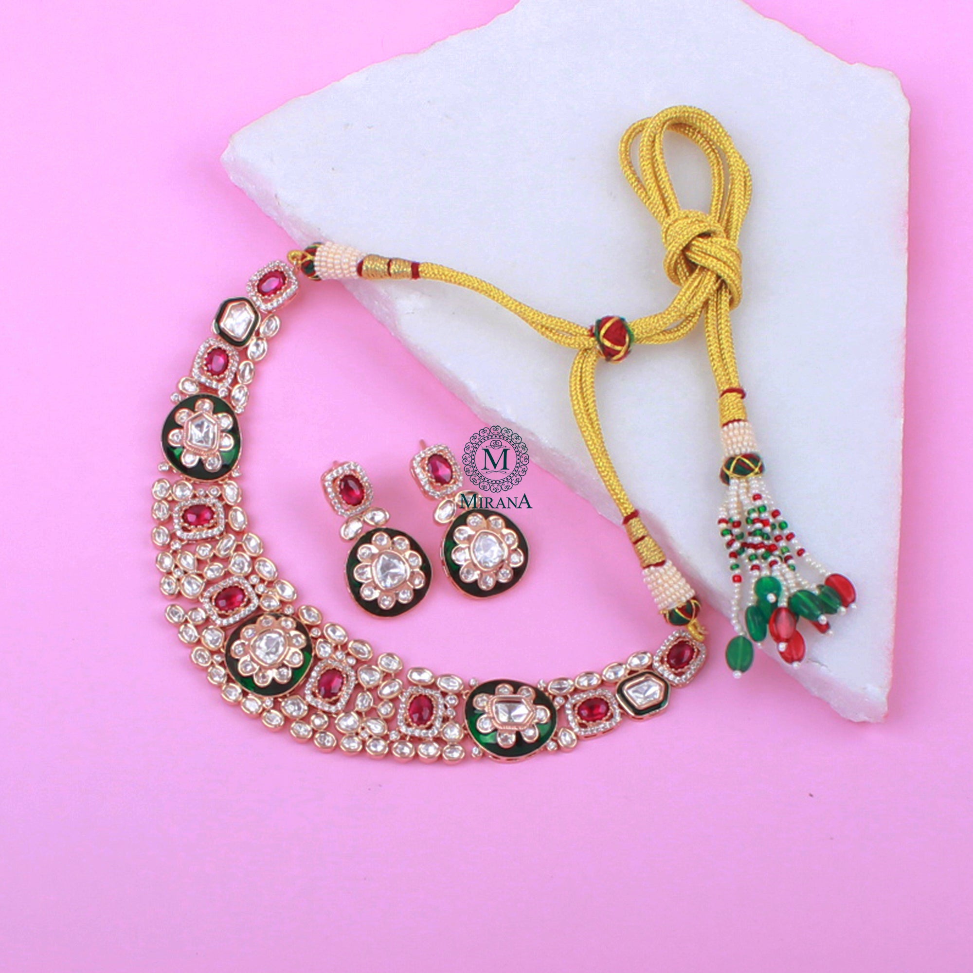 Kashavi Polki Designer Necklace Set
