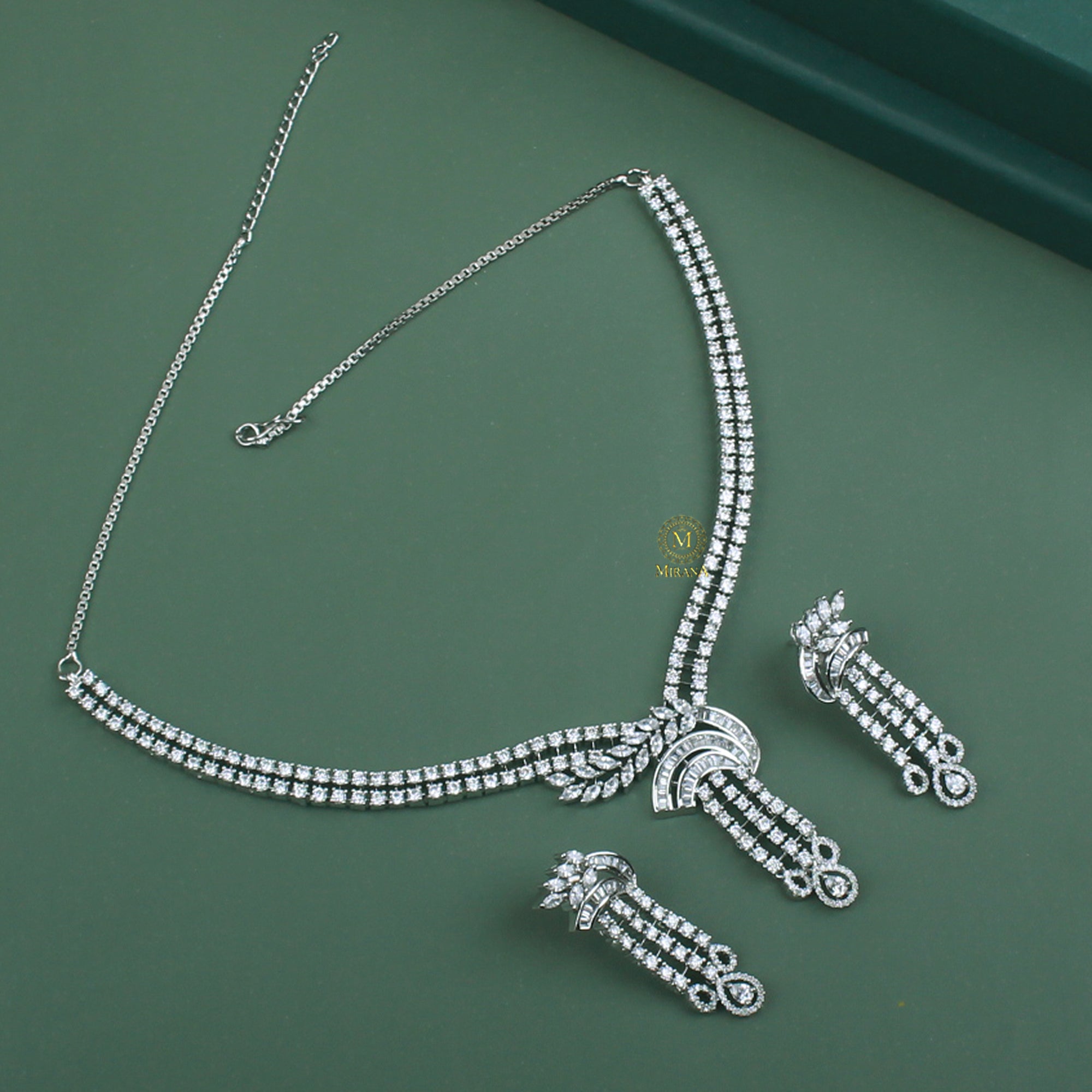 Ana Knot CZ Designer Necklace Set