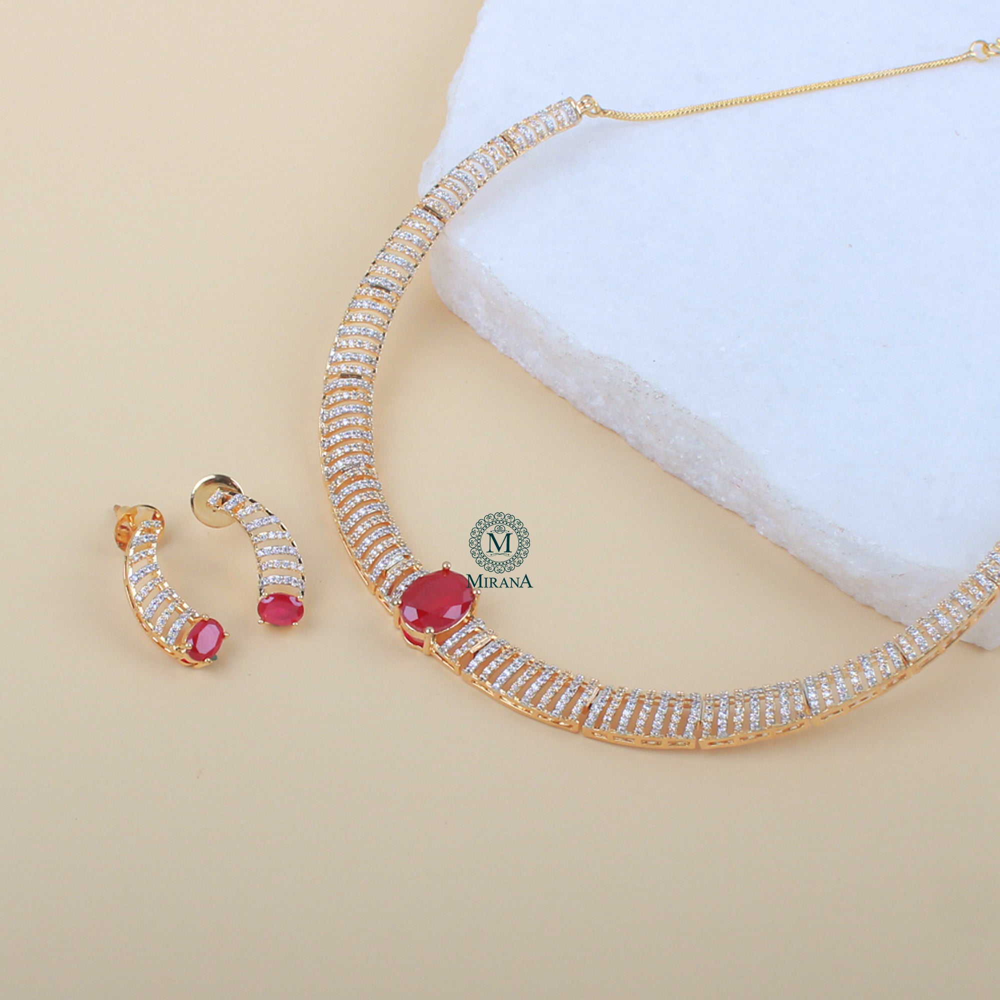 Ditya CZ Husli Necklace Set