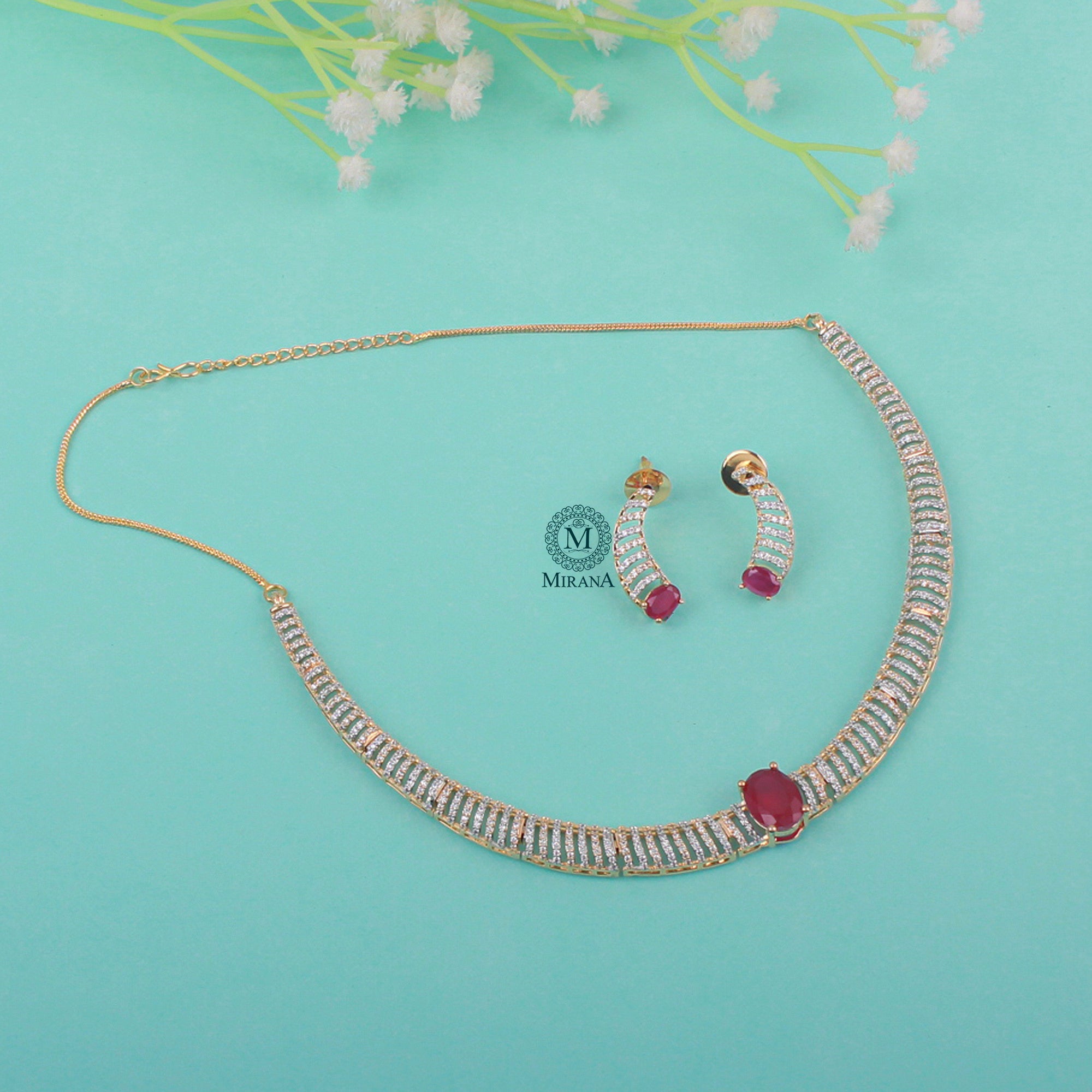 Ditya CZ Husli Necklace Set