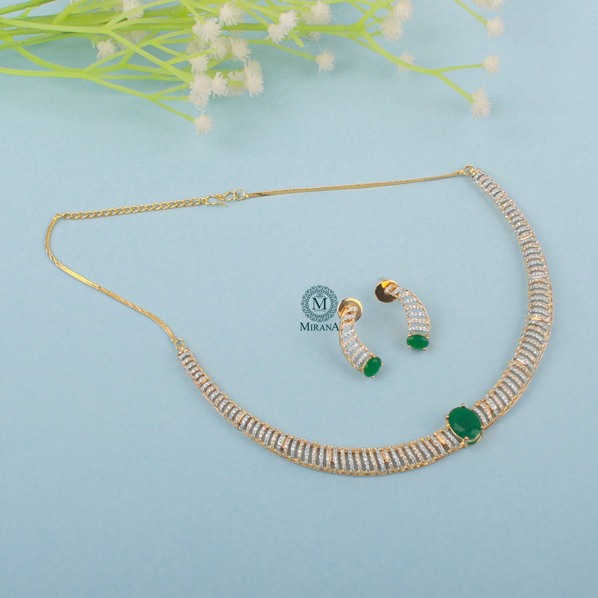 Ditya CZ Husli Necklace Set
