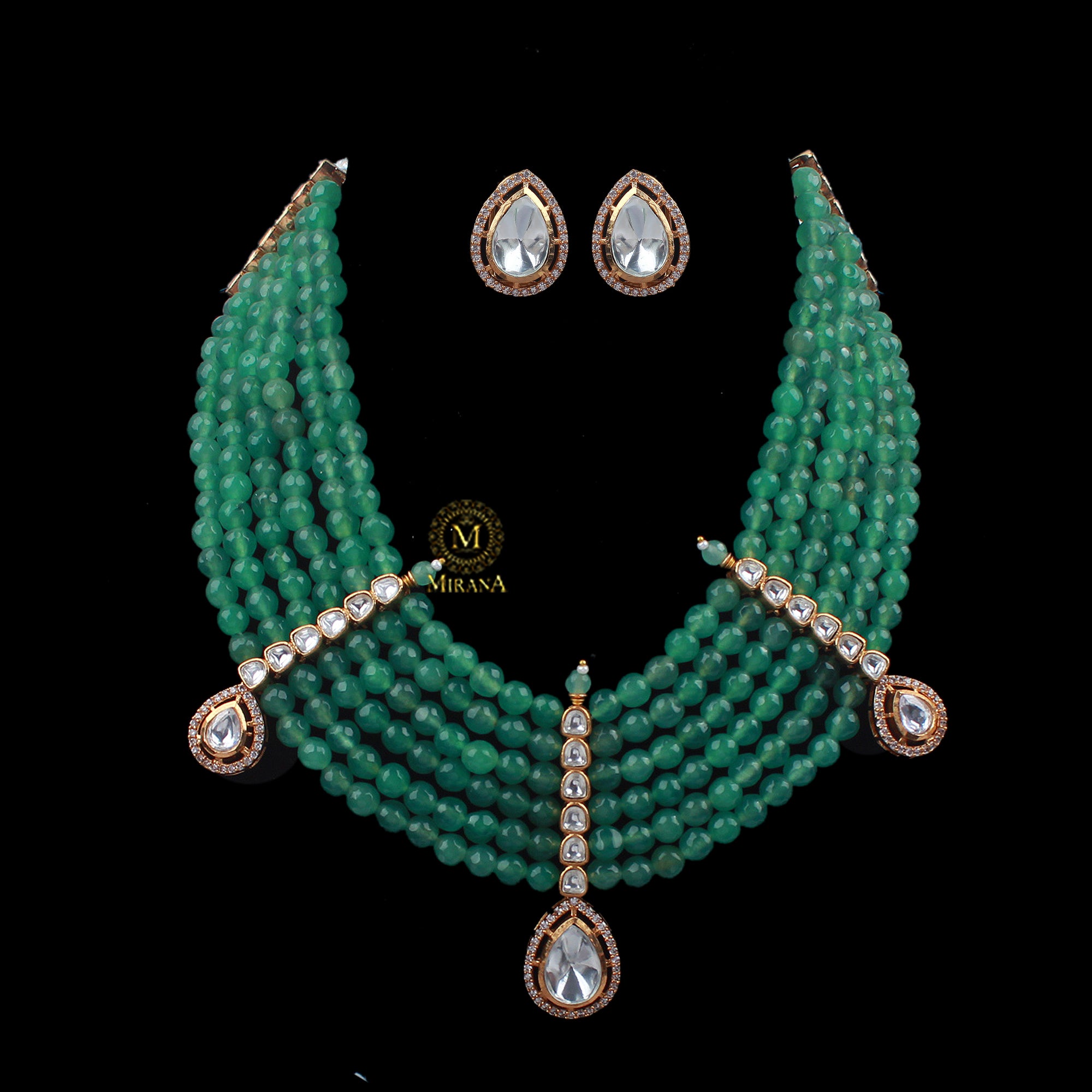 Noor Layered Moissanite Designer Necklace Set