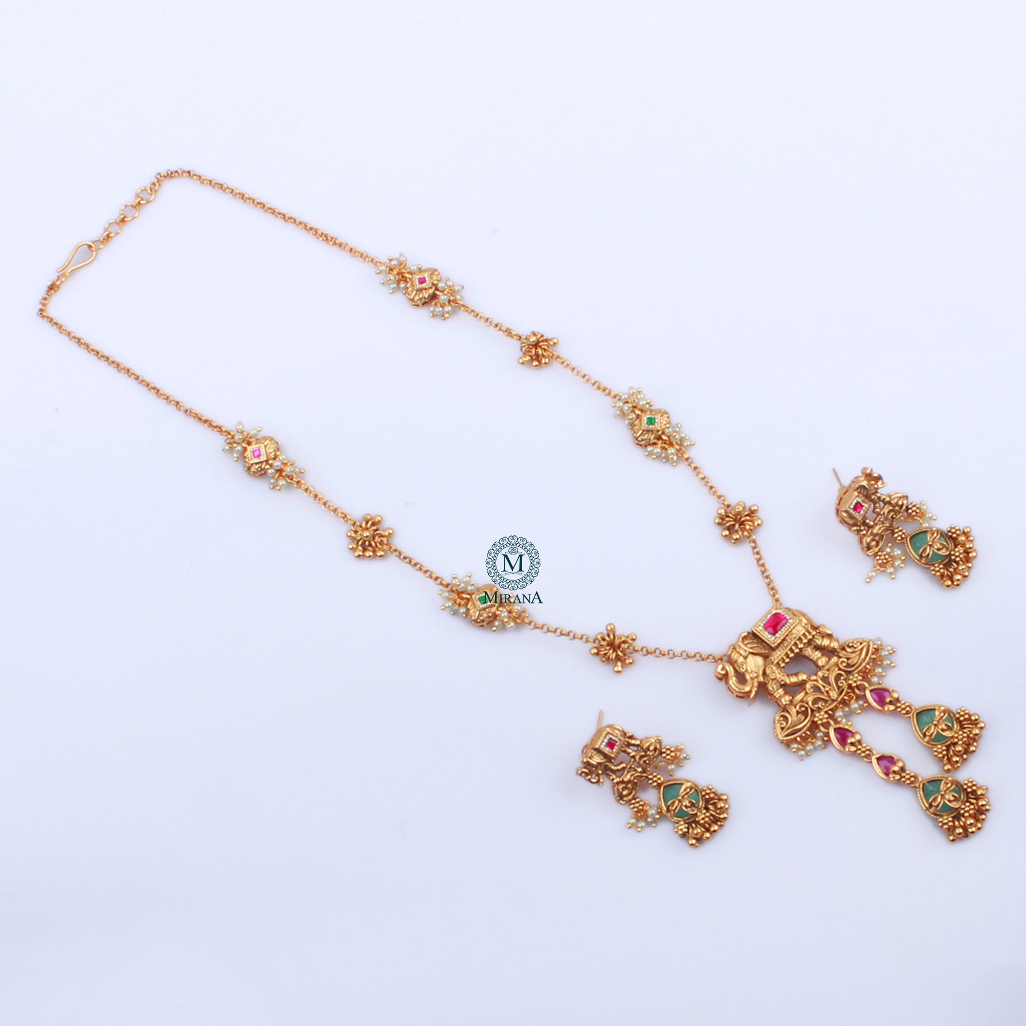 Gajgamini Antique Designer Long Necklace Set