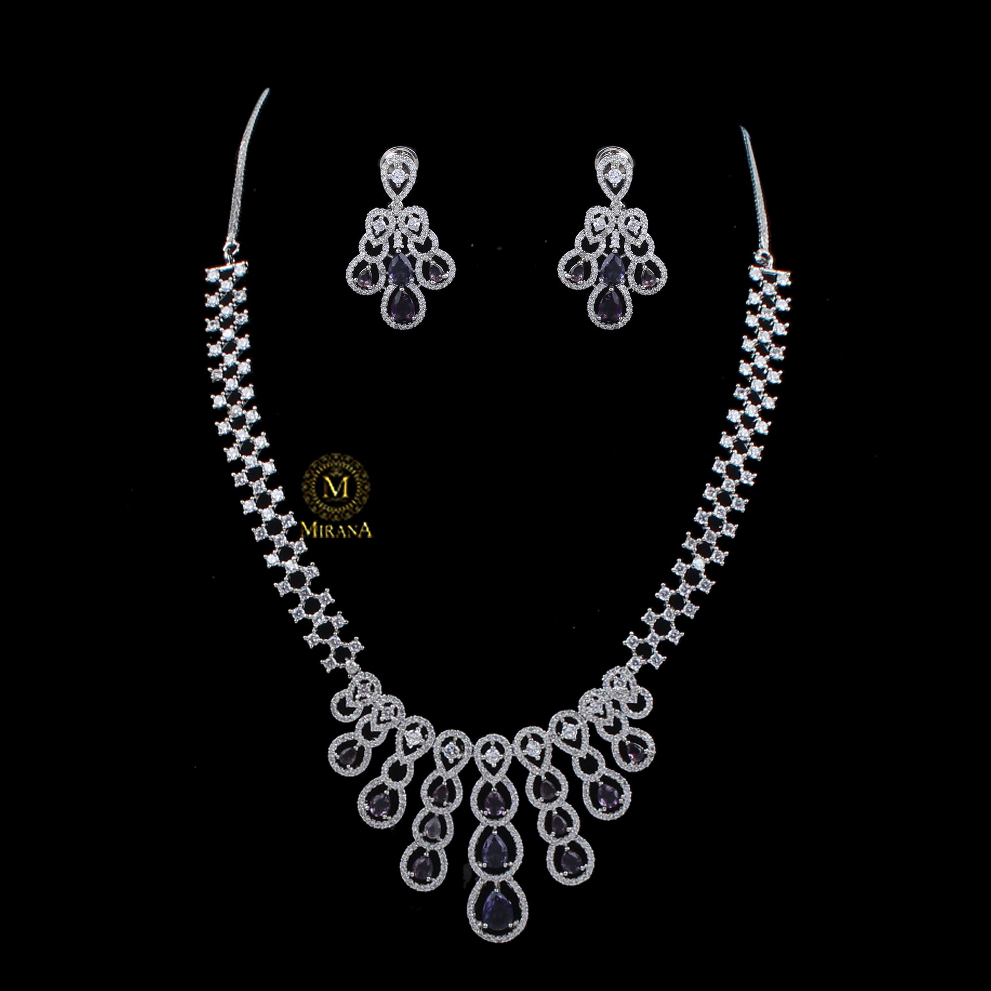 Daisy Lavender Designer Necklace Set