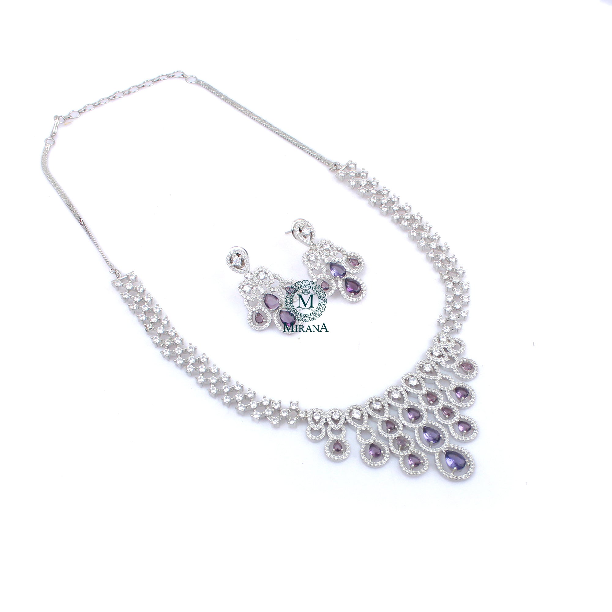 Daisy Lavender Designer Necklace Set