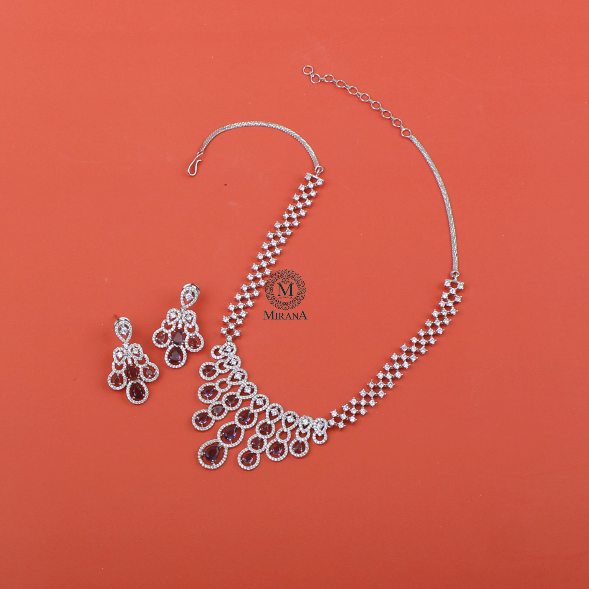 Daisy Lavender Designer Necklace Set