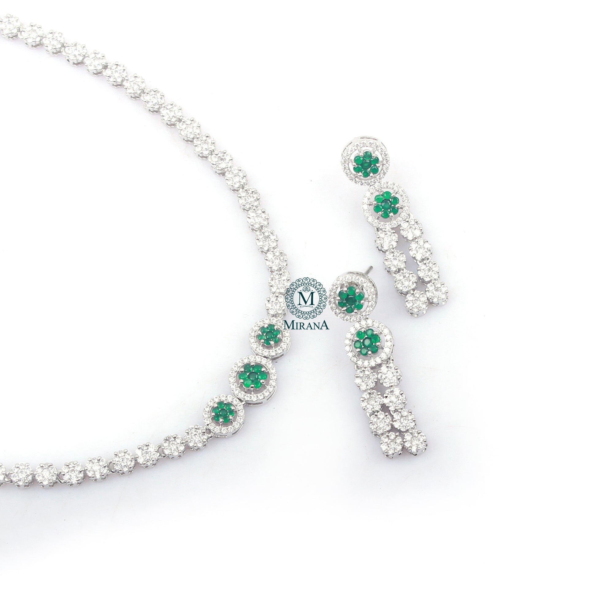 Jemma 925 Pure Silver Designer Necklace Set