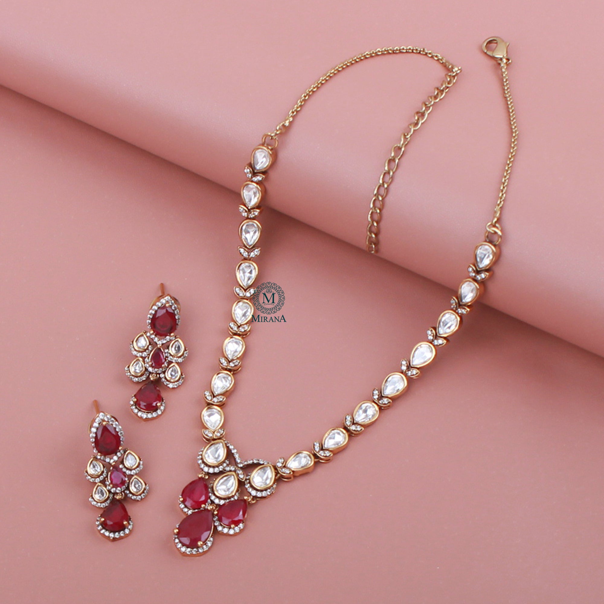 Fiza Polki Designer Necklace Set