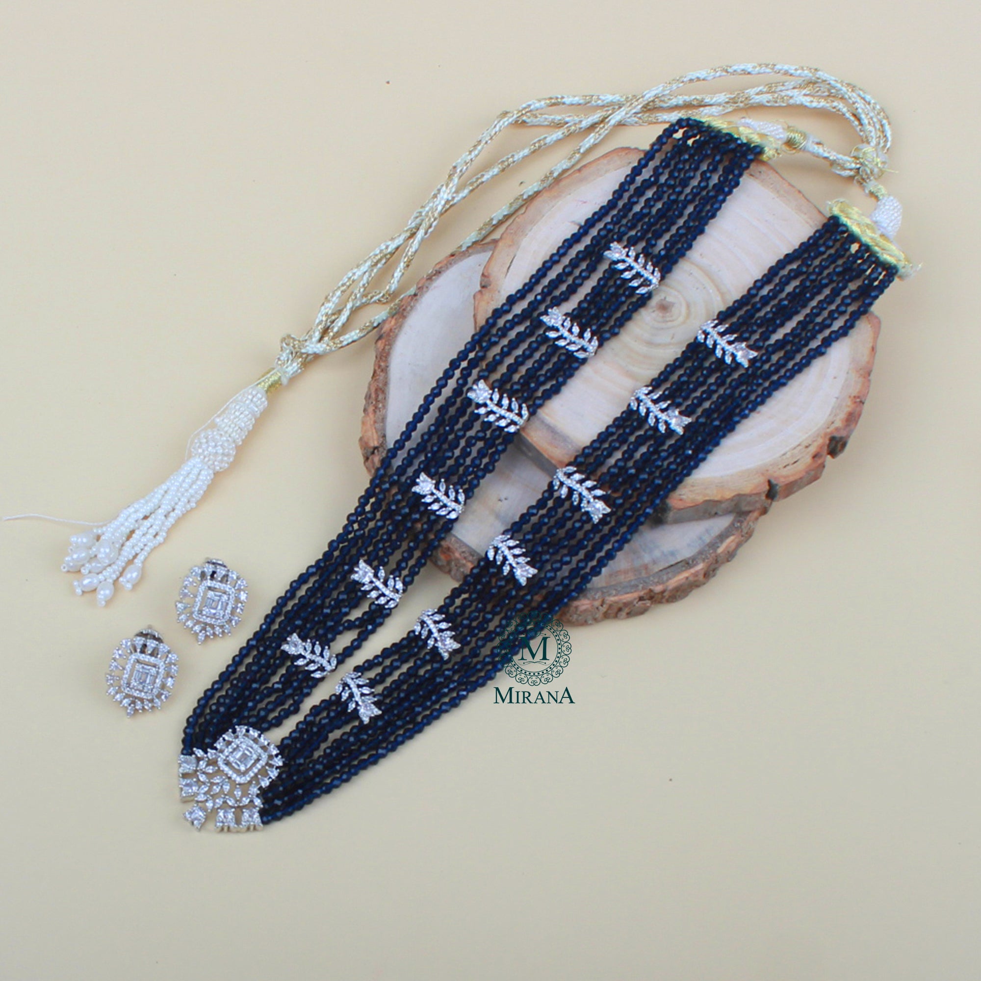 Panache Sapphire Blue Layered Necklace Set
